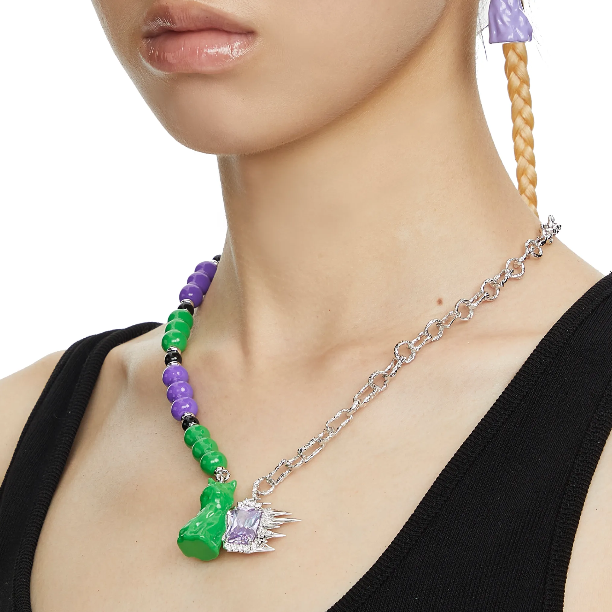 Ripple / Enamel Cat Pendant Ripple Necklace