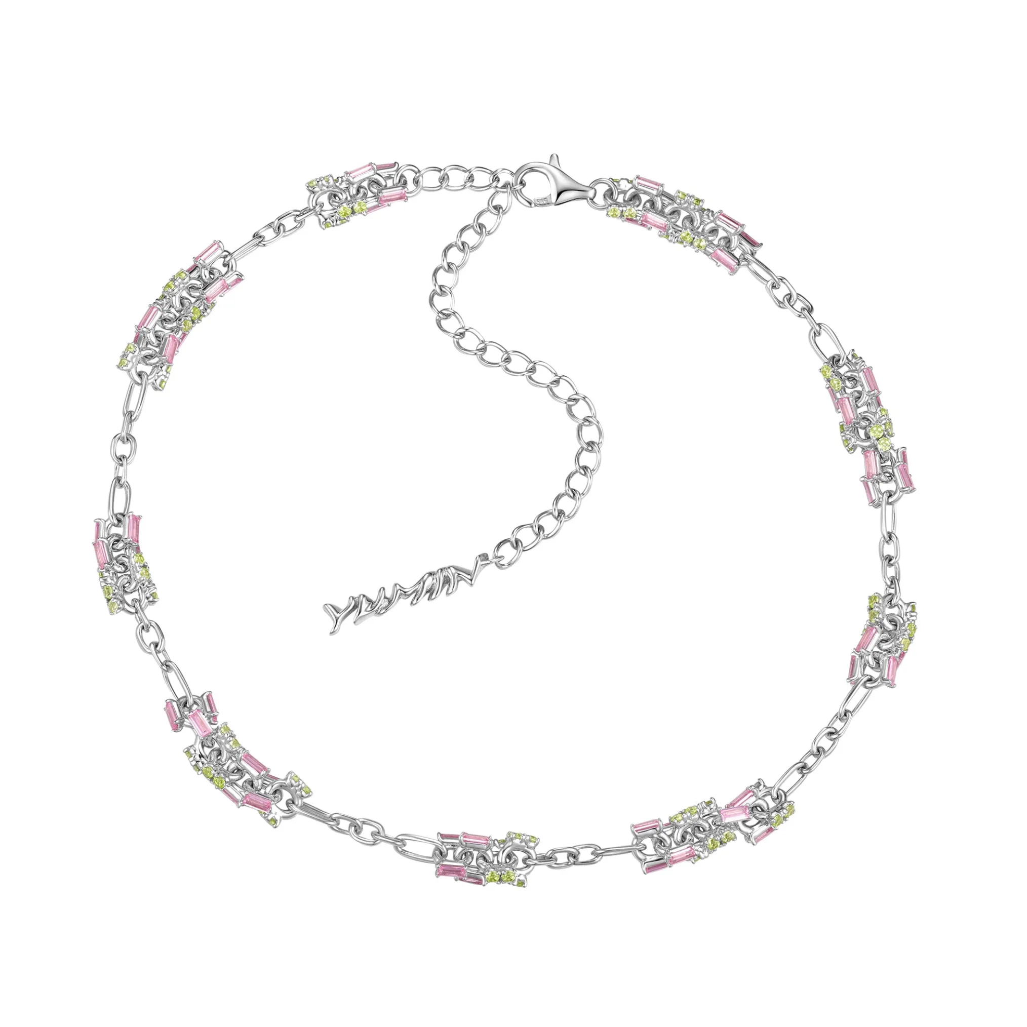 Ripple / Garden zircon lock necklace