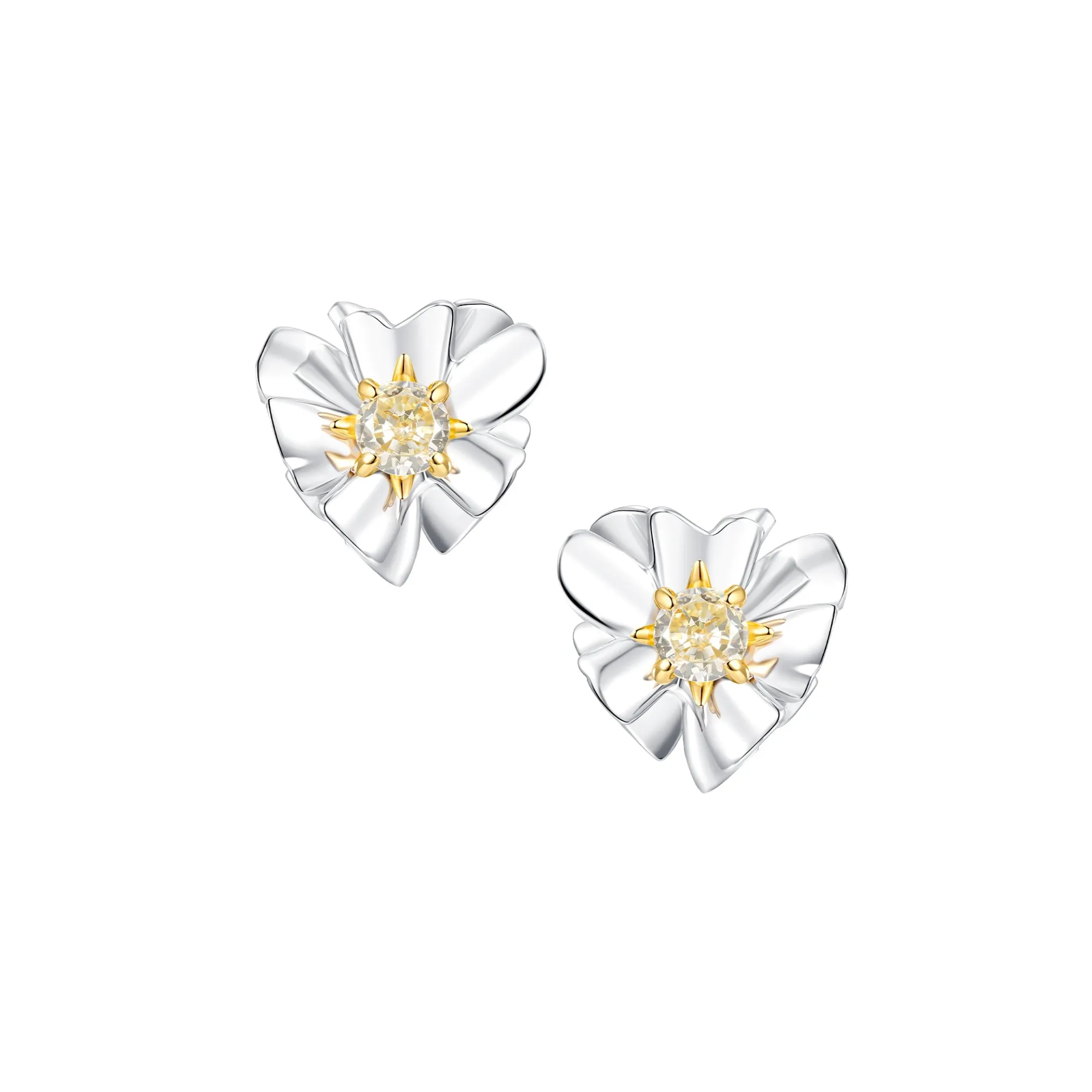 Ripple / Heart Shaped Flower Earring