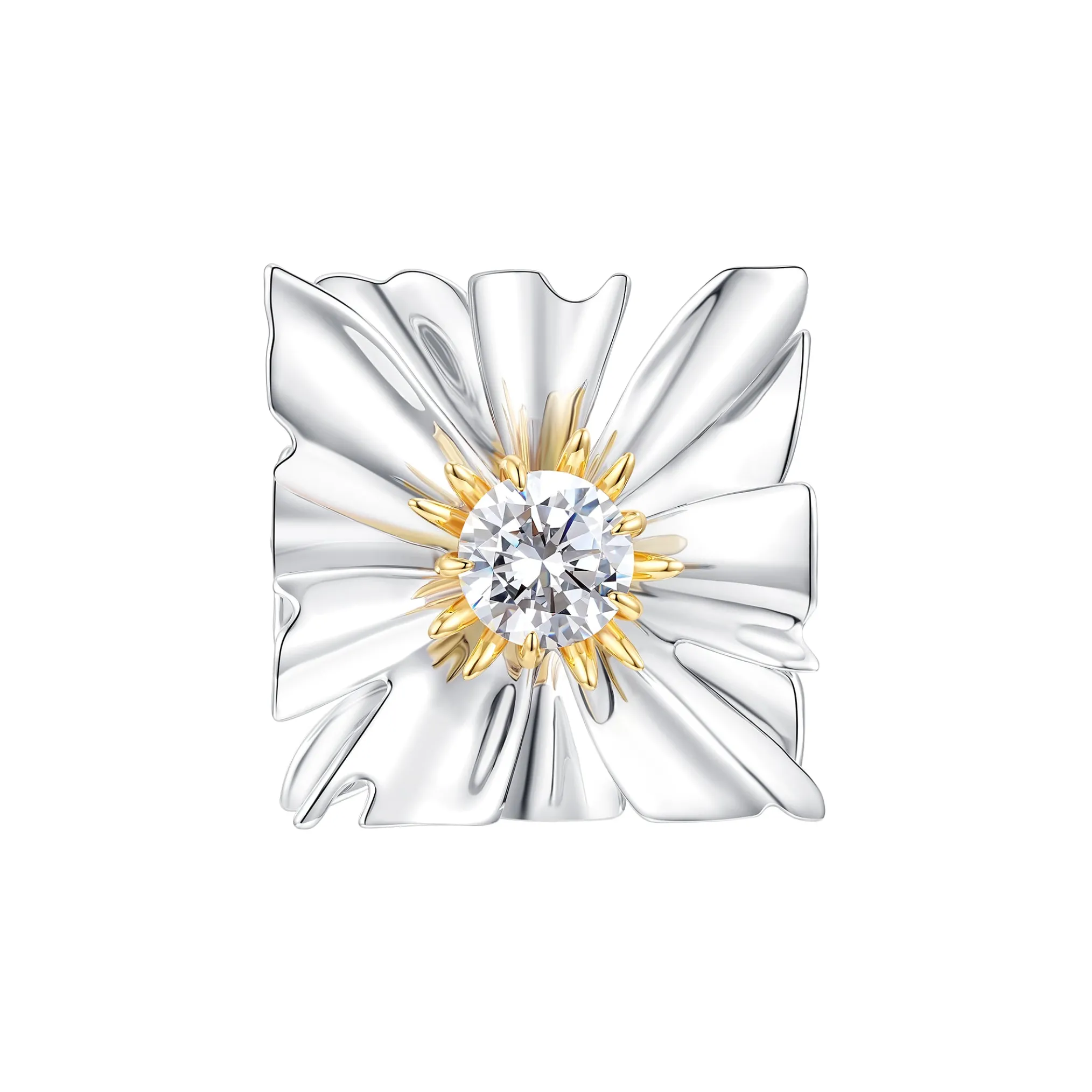 Ripple / Large Square Flower Hair Clip