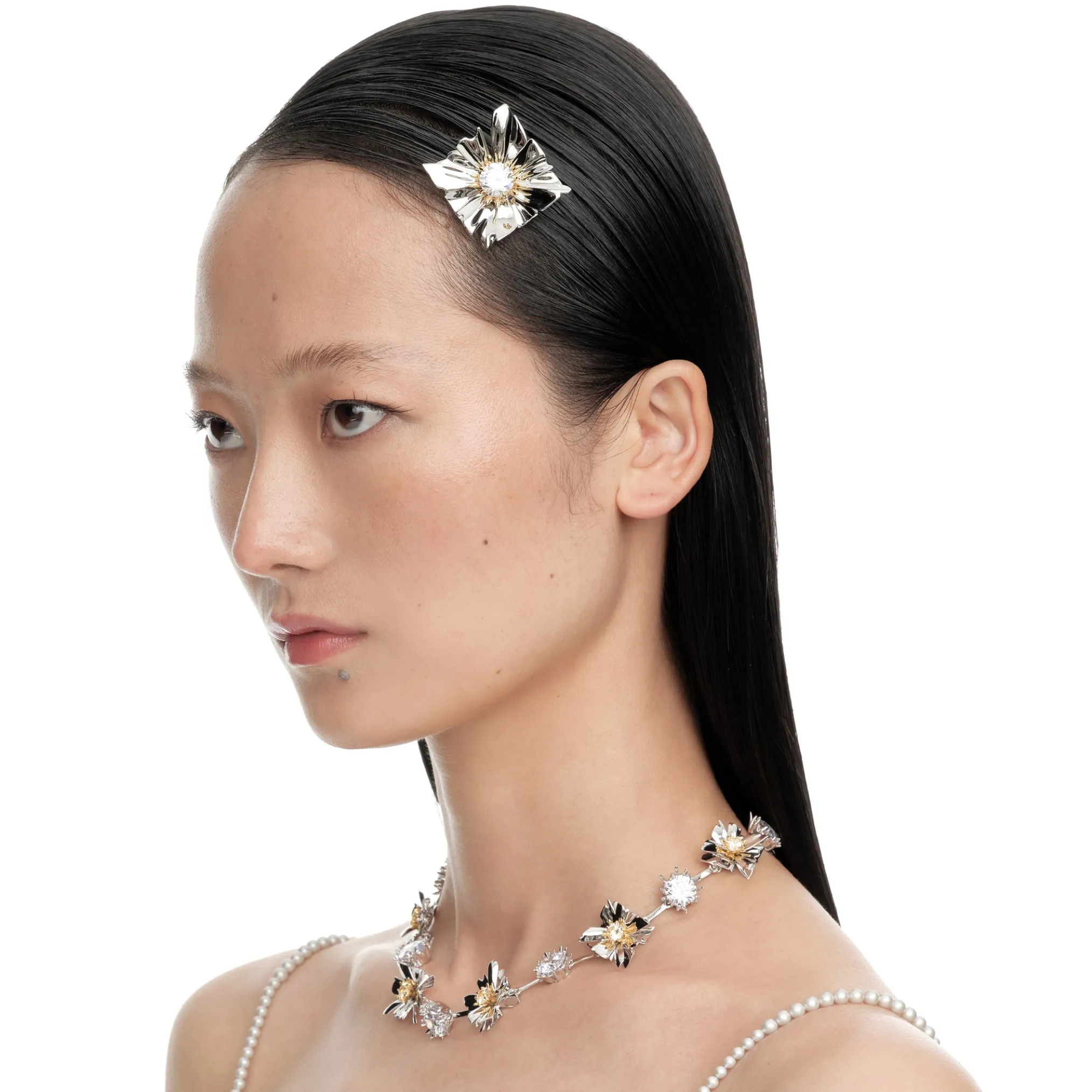 Ripple / Large Square Flower Hair Clip