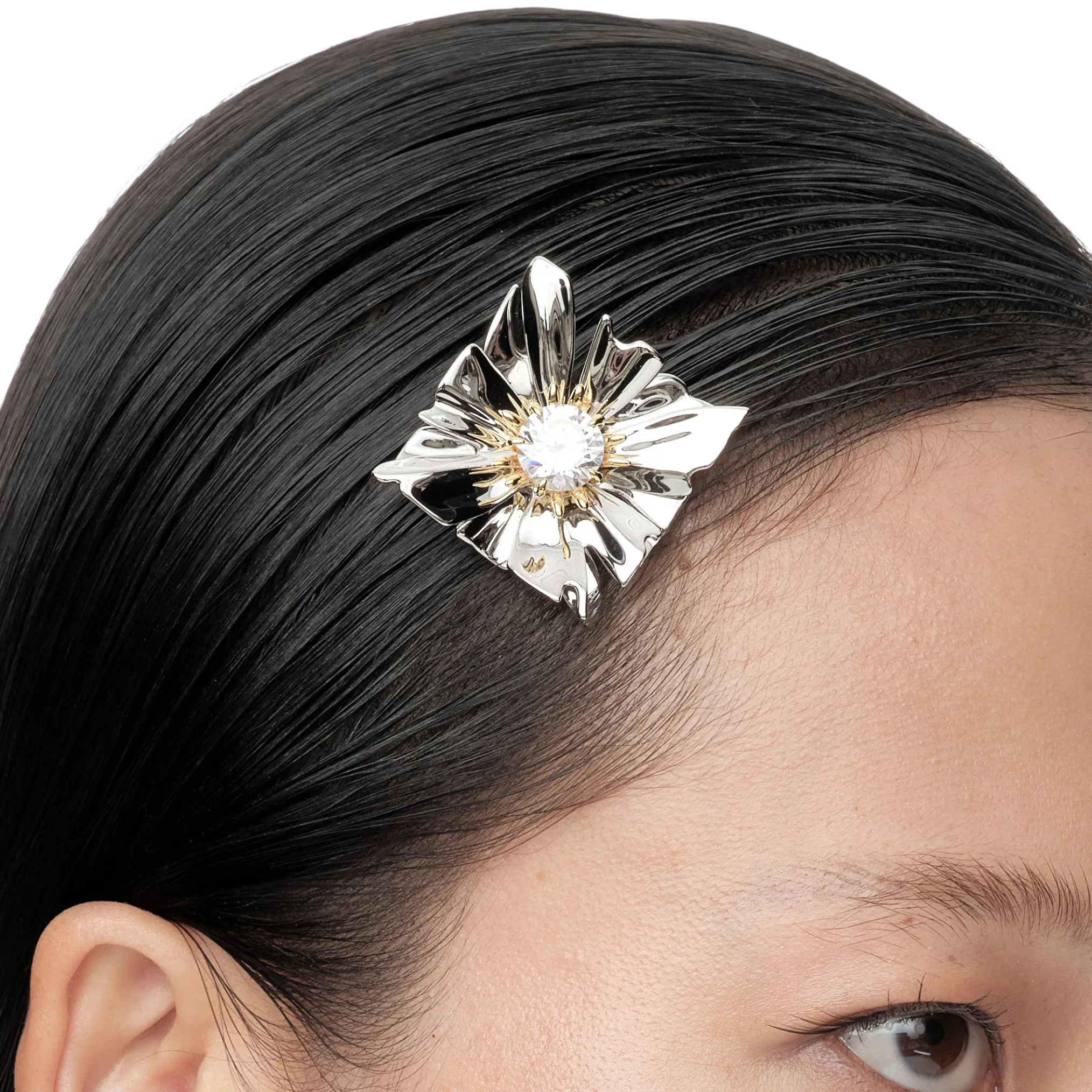 Ripple / Large Square Flower Hair Clip