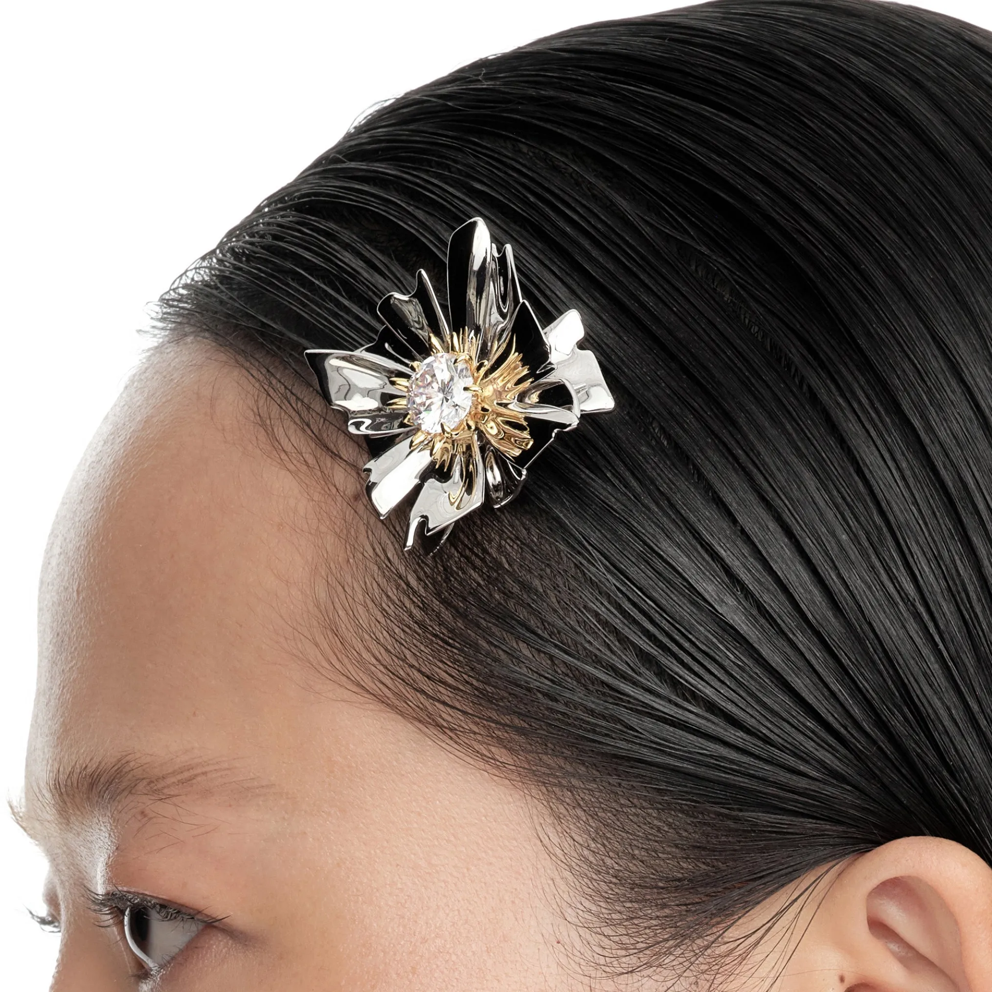 Ripple / Large Square Flower Hair Clip