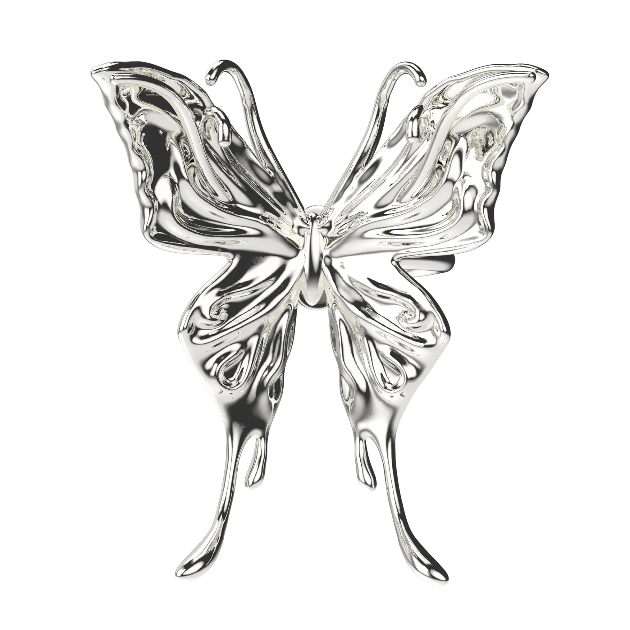 Ripple/ Liquefied Butterfly Knuckle Ring