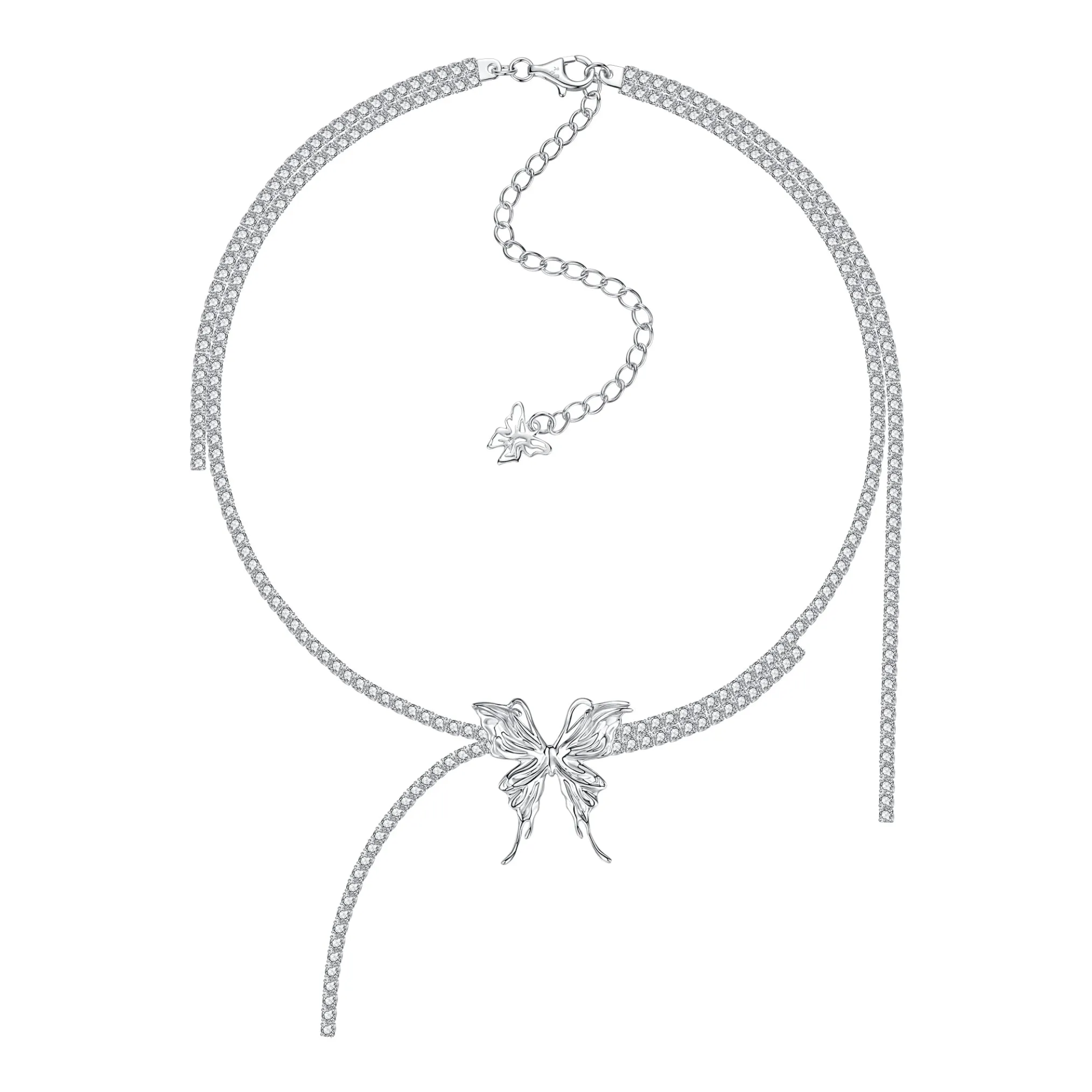 Ripple / Liquefied Butterfly Gemstone Chain Necklace