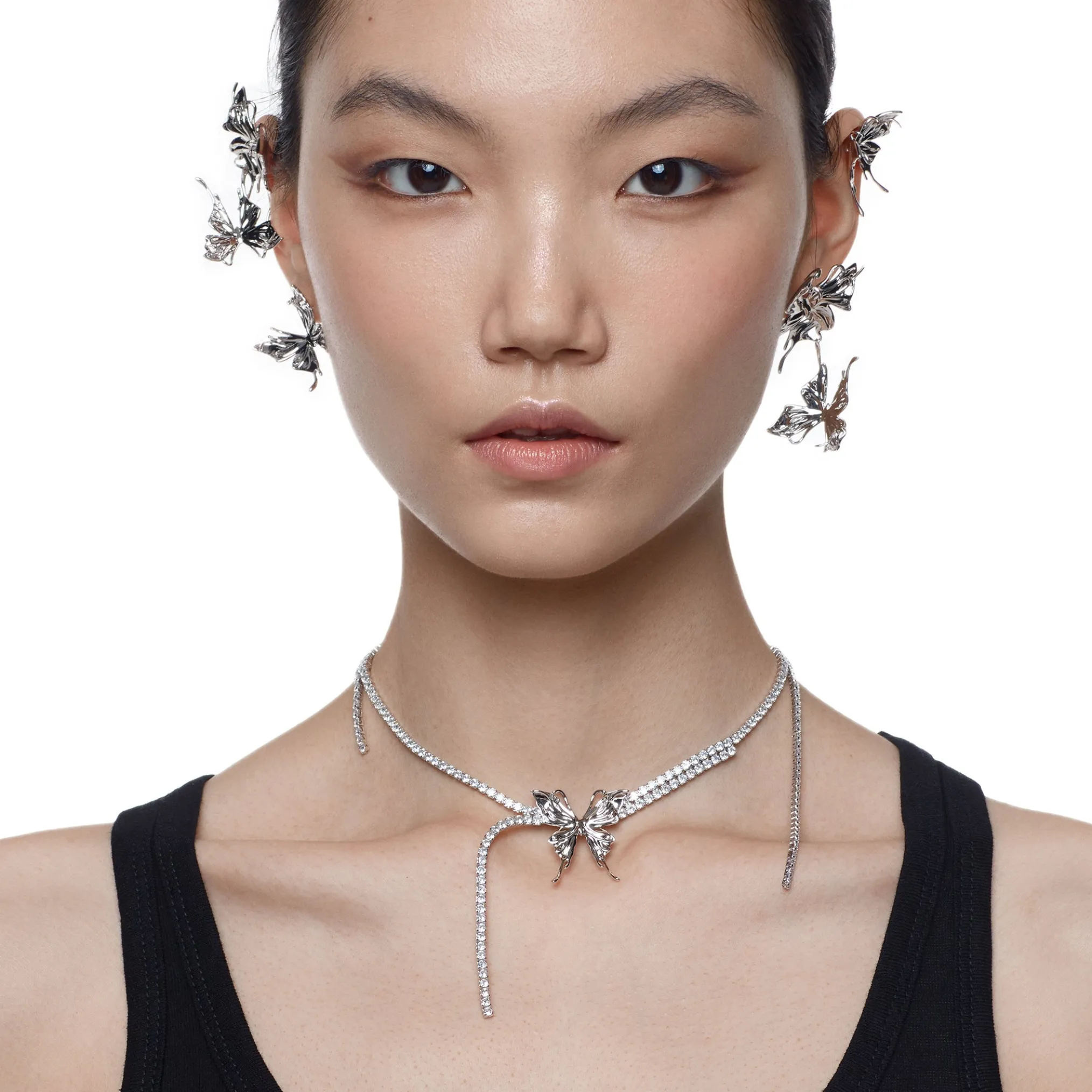 Ripple / Liquefied Butterfly Gemstone Chain Necklace