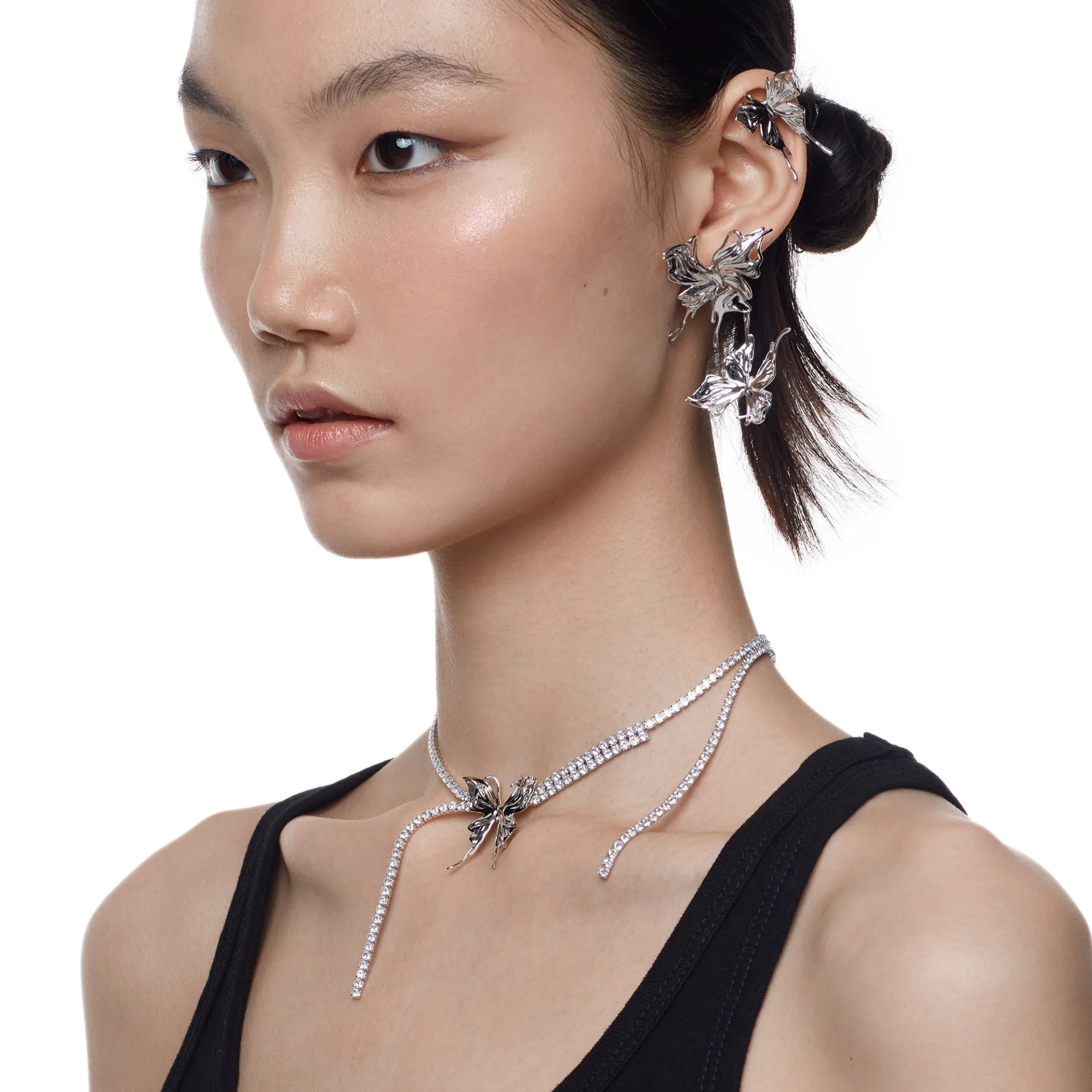 Ripple / Liquefied Butterfly Gemstone Chain Necklace