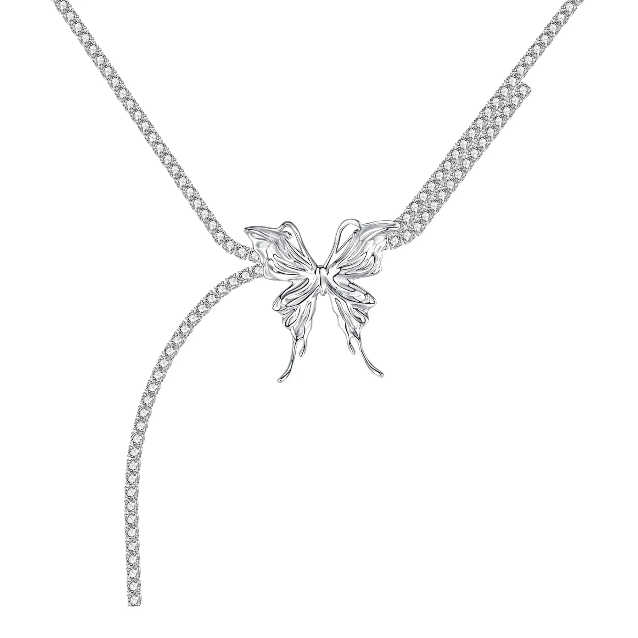 Ripple / Liquefied Butterfly Gemstone Chain Necklace