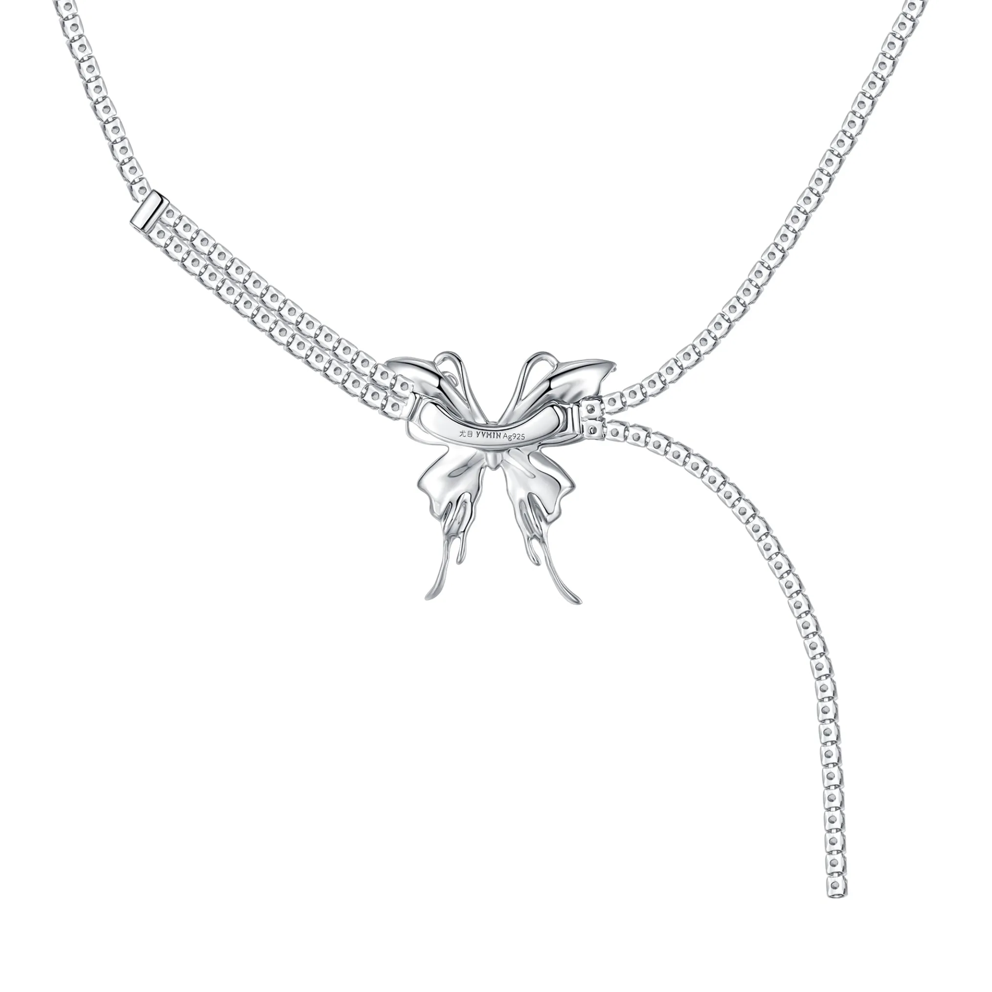 Ripple / Liquefied Butterfly Gemstone Chain Necklace