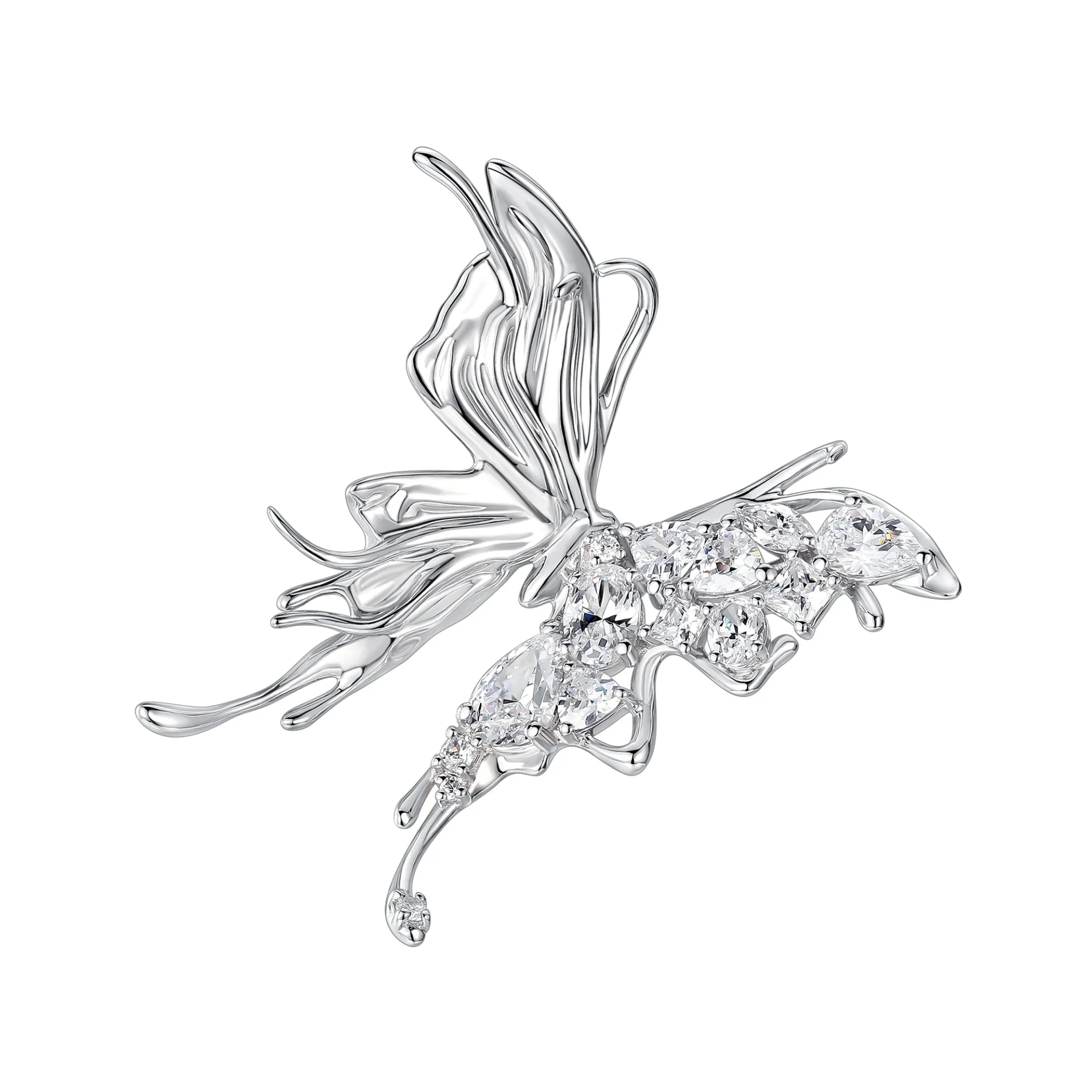 Ripple / Liquefied Butterfly Pave Gemstone Earring