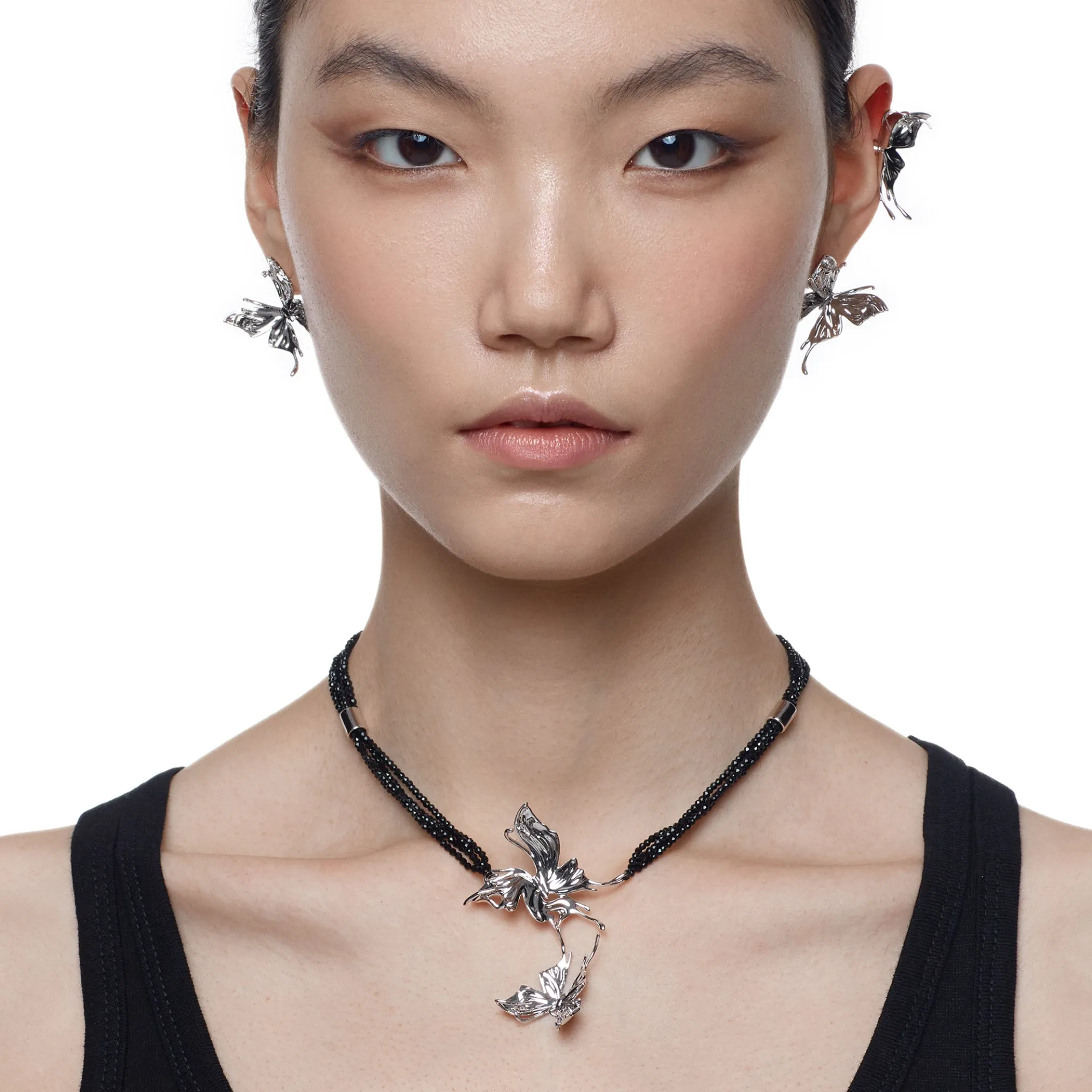 Ripple / Liquefied Butterfly Beaded Necklace