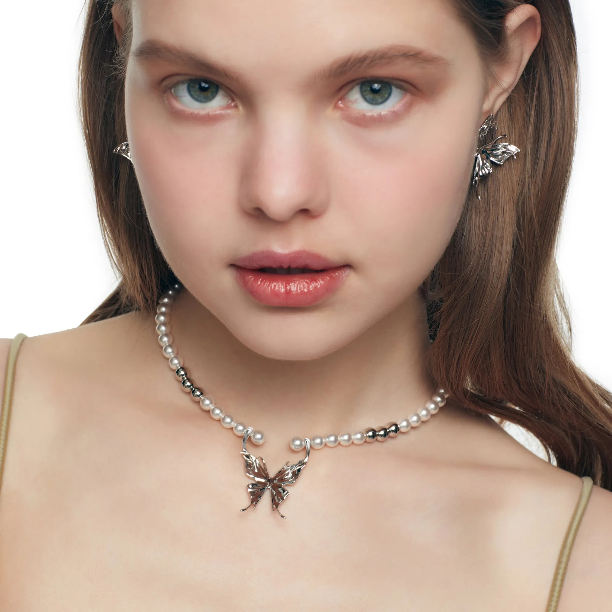 Ripple / Liquefied Butterfly Pearl Necklace