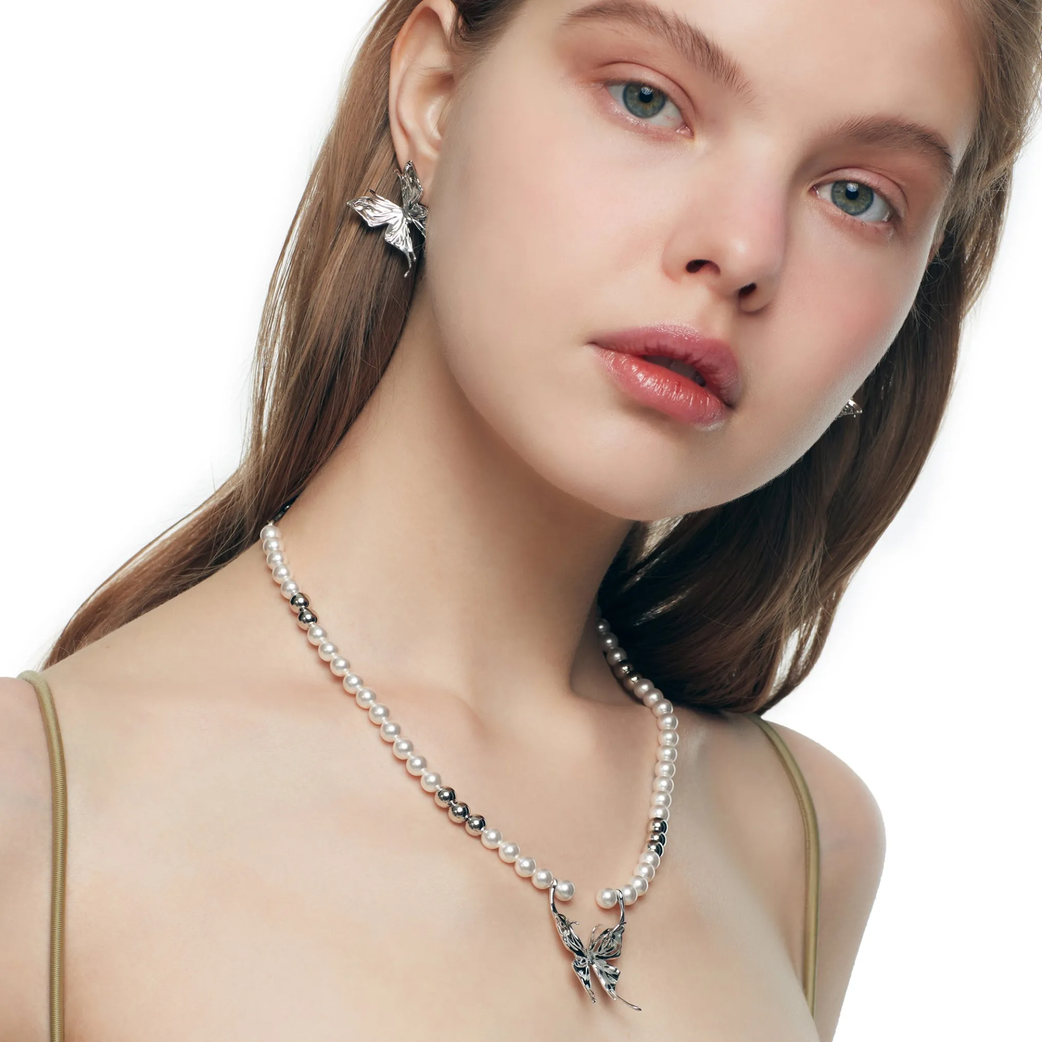 Ripple / Liquefied Butterfly Pearl Necklace