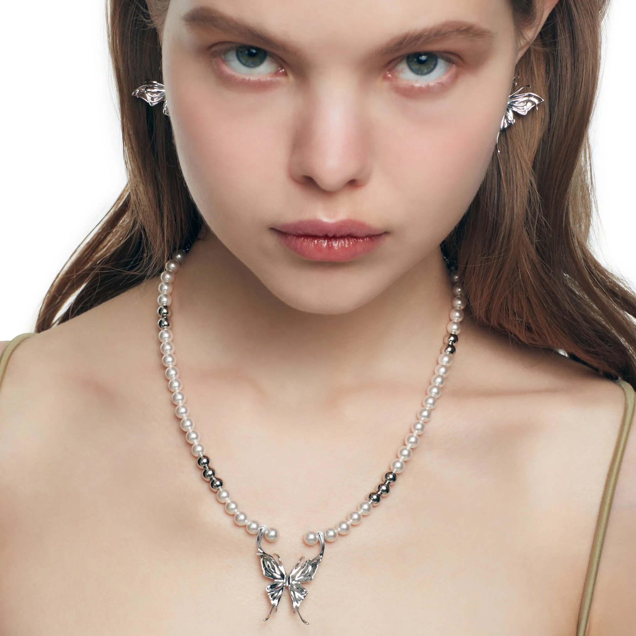 Ripple / Liquefied Butterfly Pearl Necklace