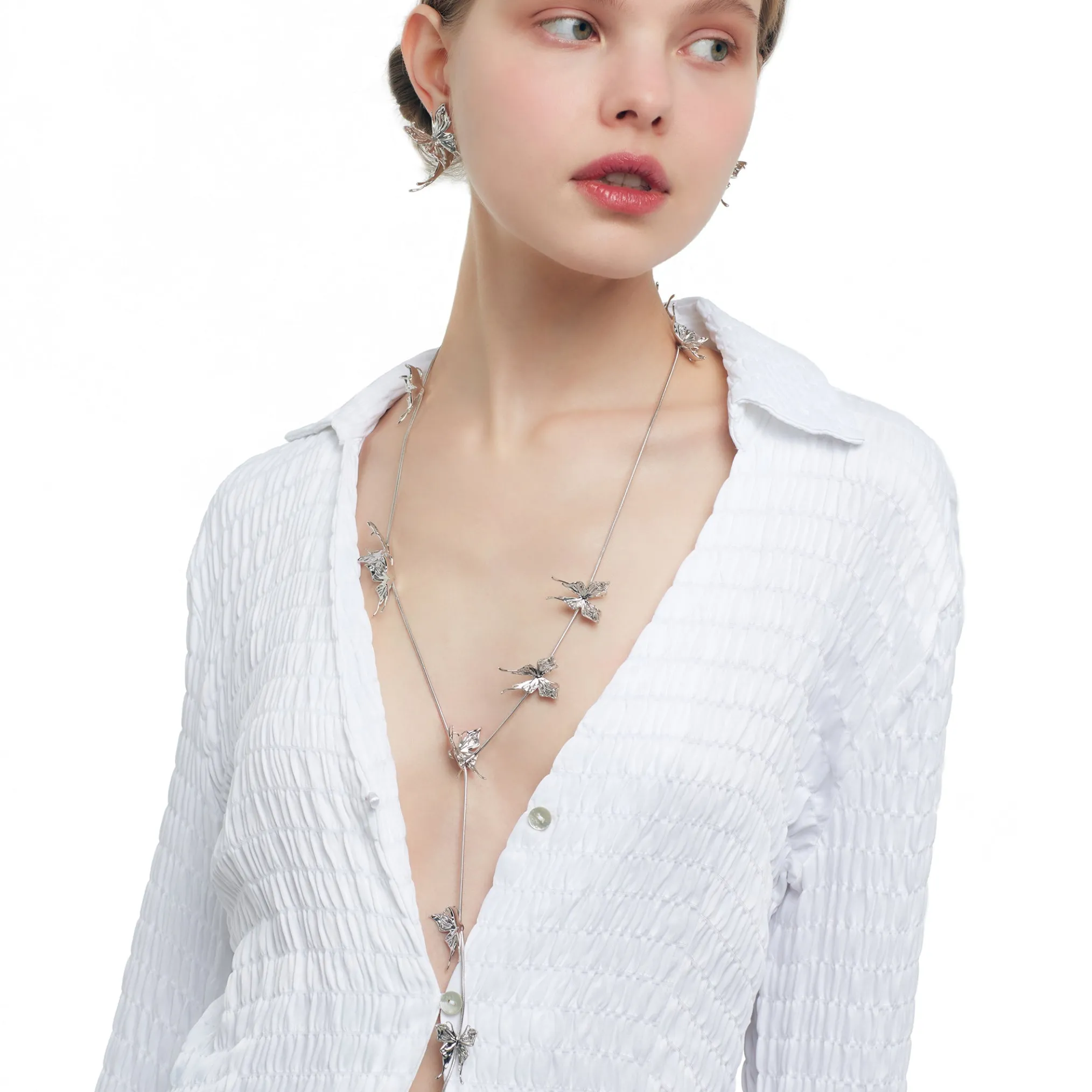 Ripple / Liquefied Butterfly Multifunctional Long Necklace