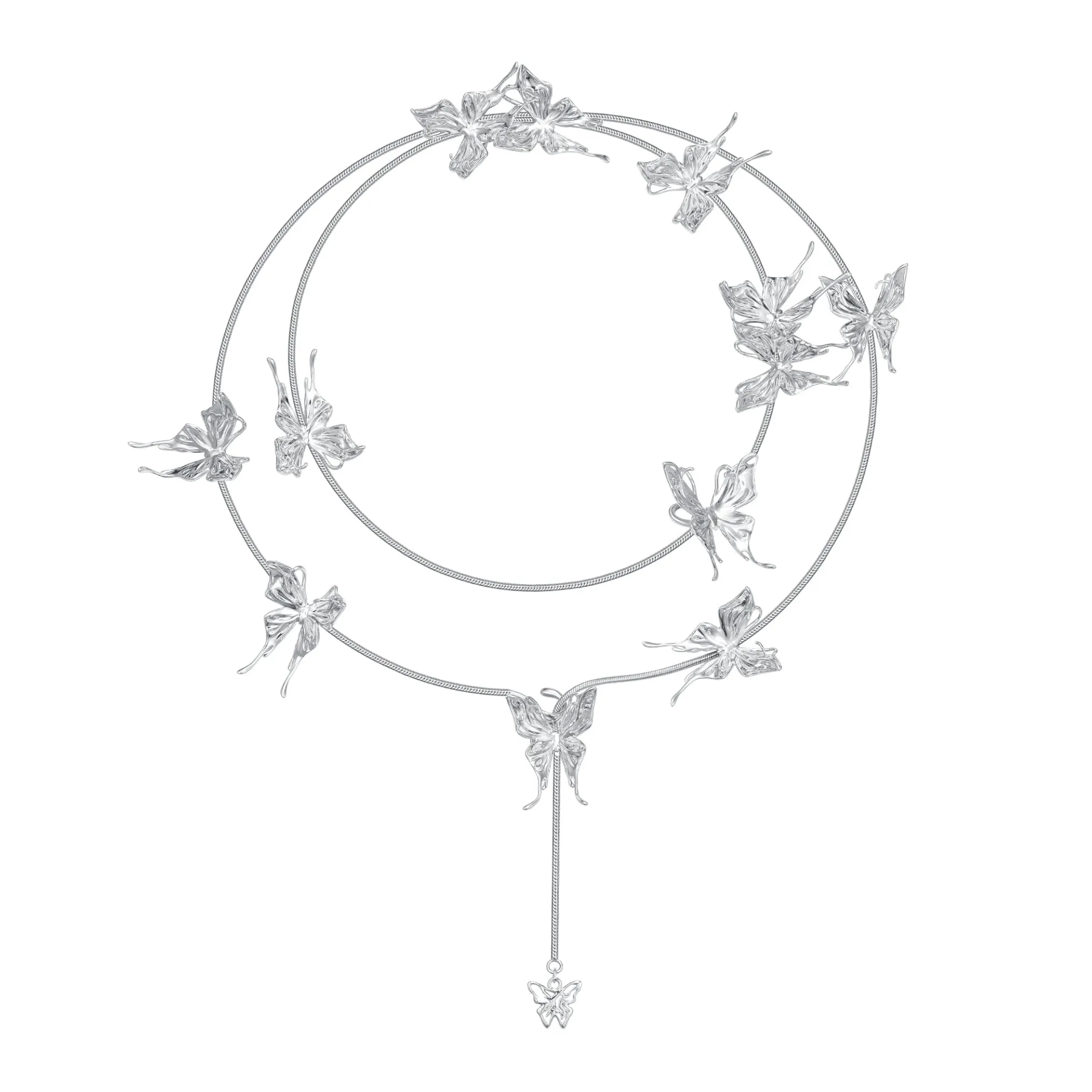 Ripple / Liquefied Butterfly Multifunctional Long Necklace