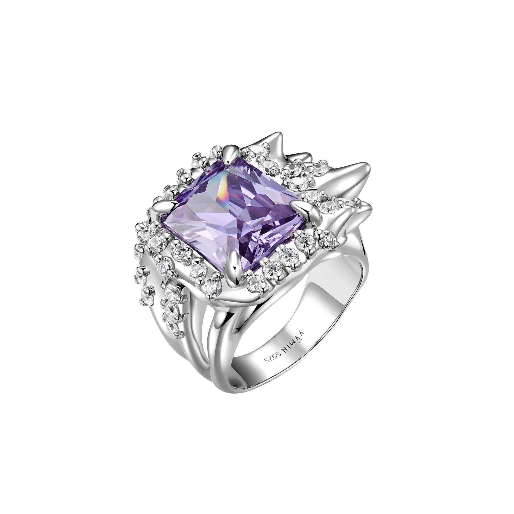 Ripple / Liquefied square zircon Ring