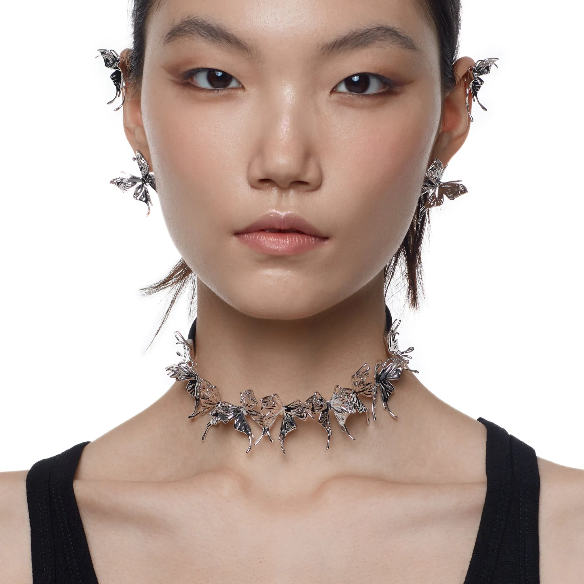 Ripple / Liquefied Butterfly Leather Choker