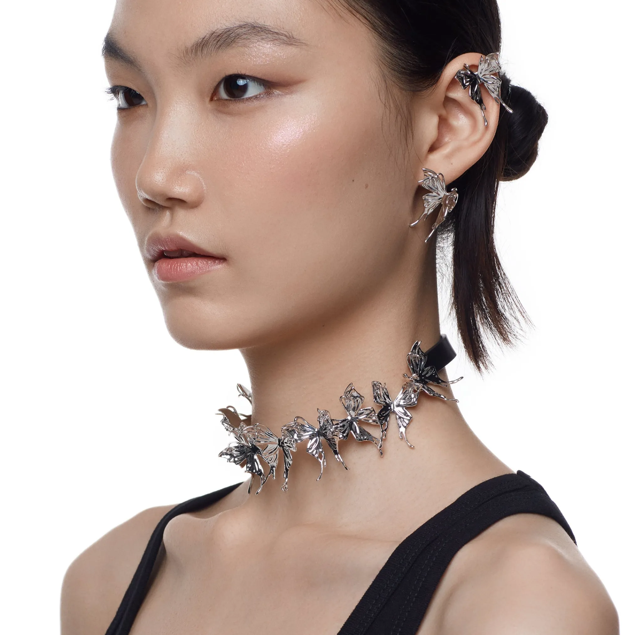 Ripple / Liquefied Butterfly Leather Choker