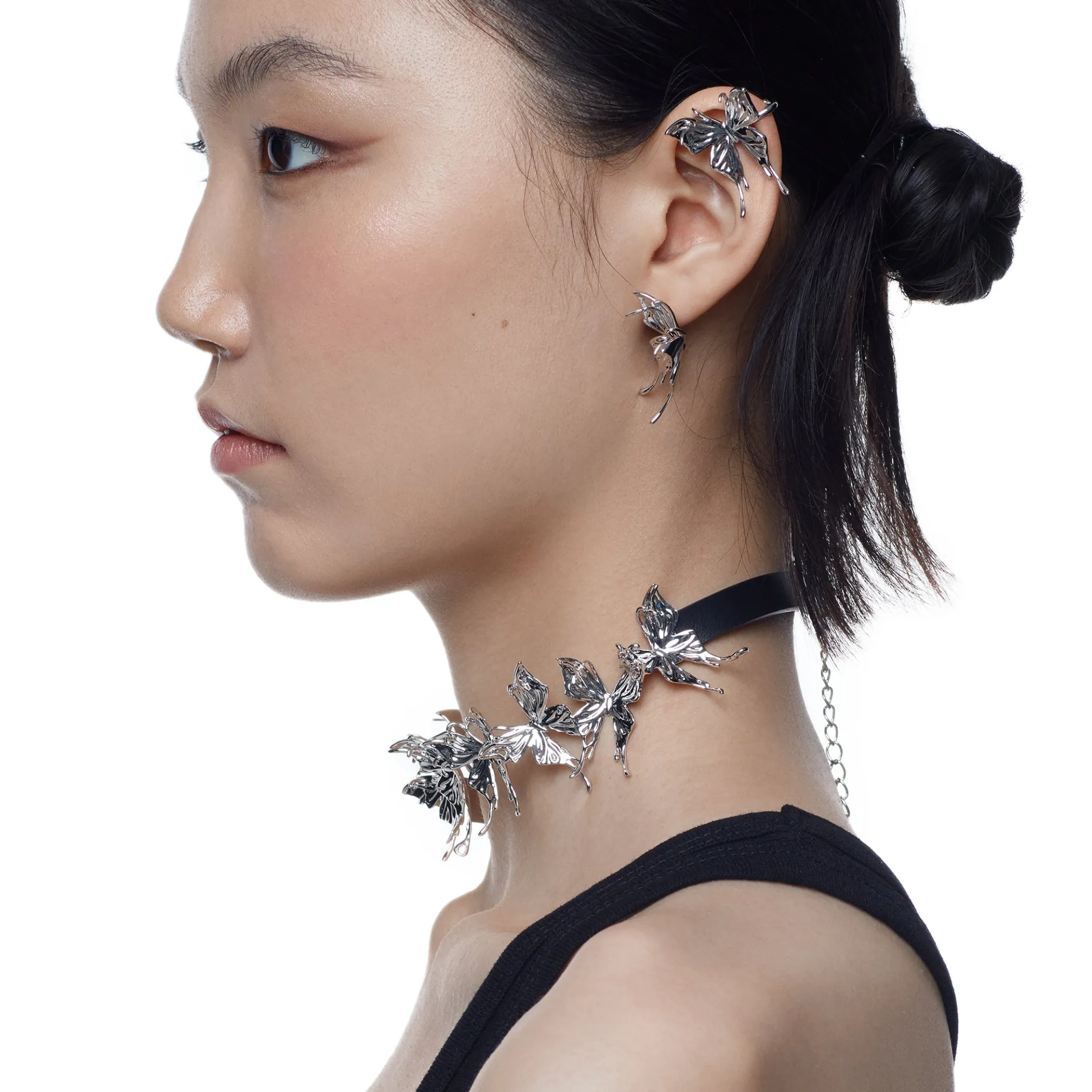 Ripple / Liquefied Butterfly Leather Choker