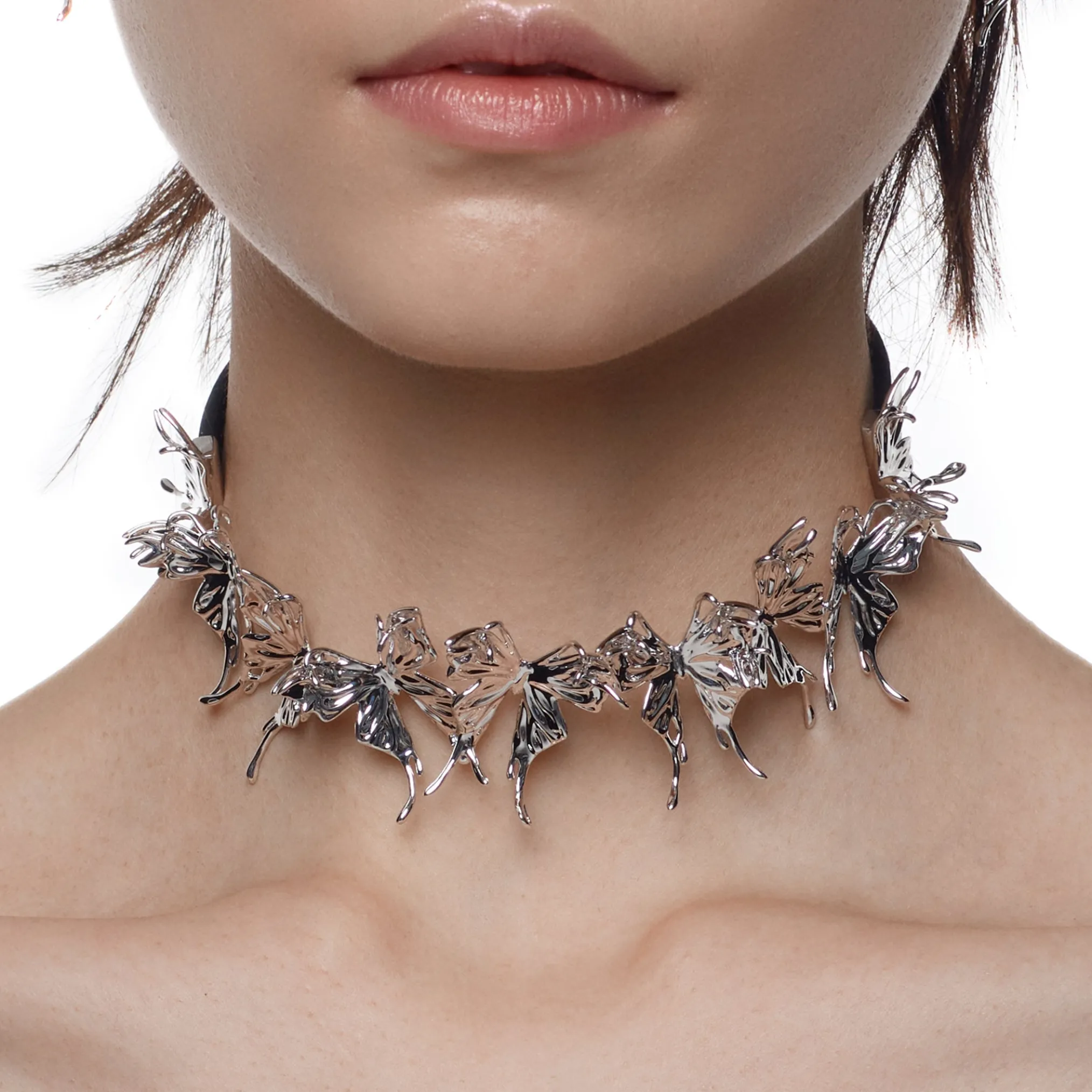 Ripple / Liquefied Butterfly Leather Choker