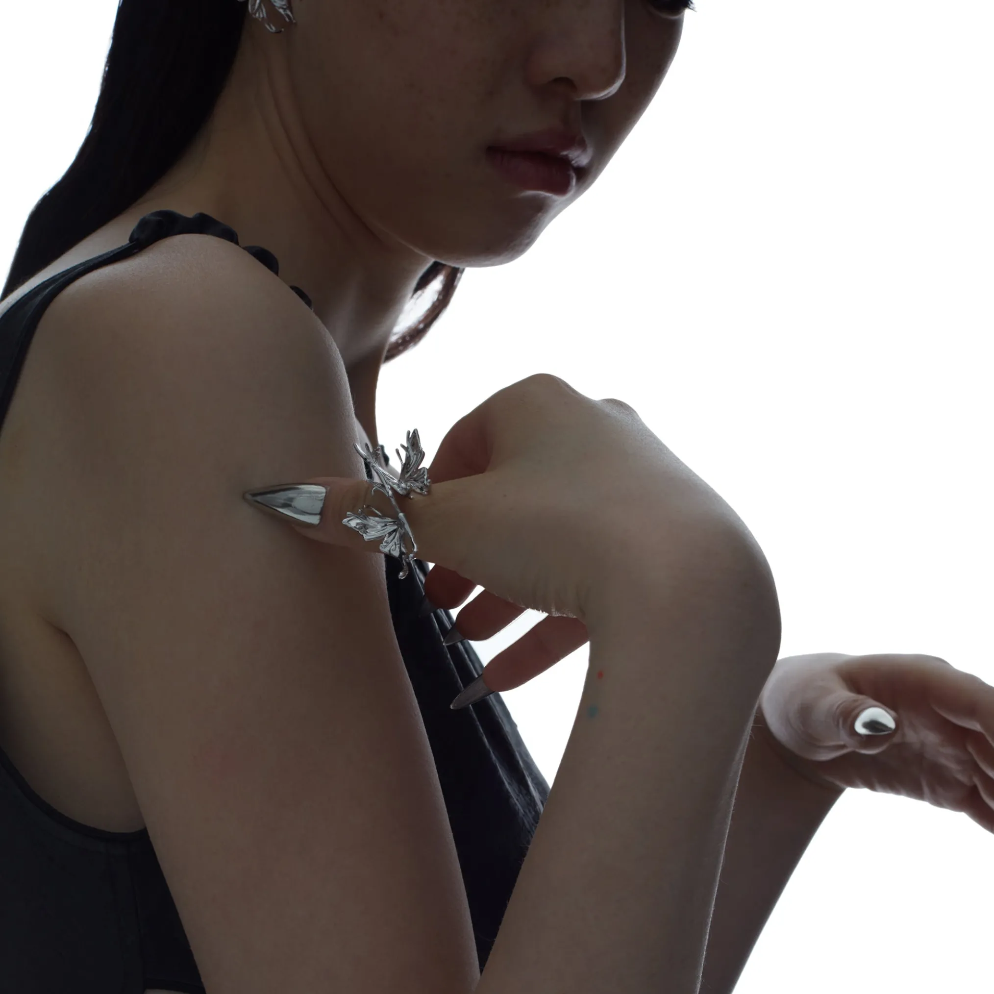 Ripple/ Liquefied Butterflies Open Ring