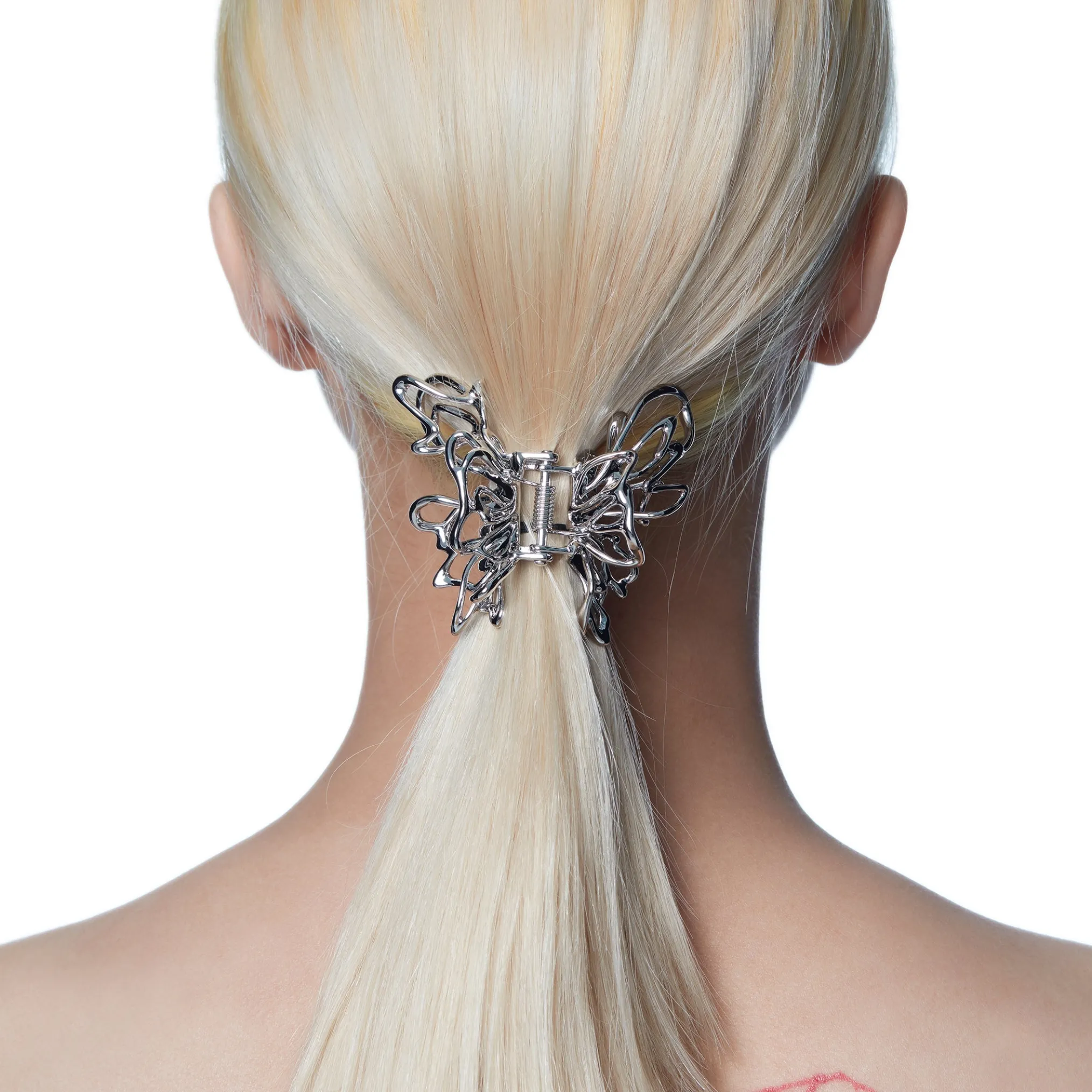 Ripple / Liquefied Metal Butterfly Hair Claw Clip