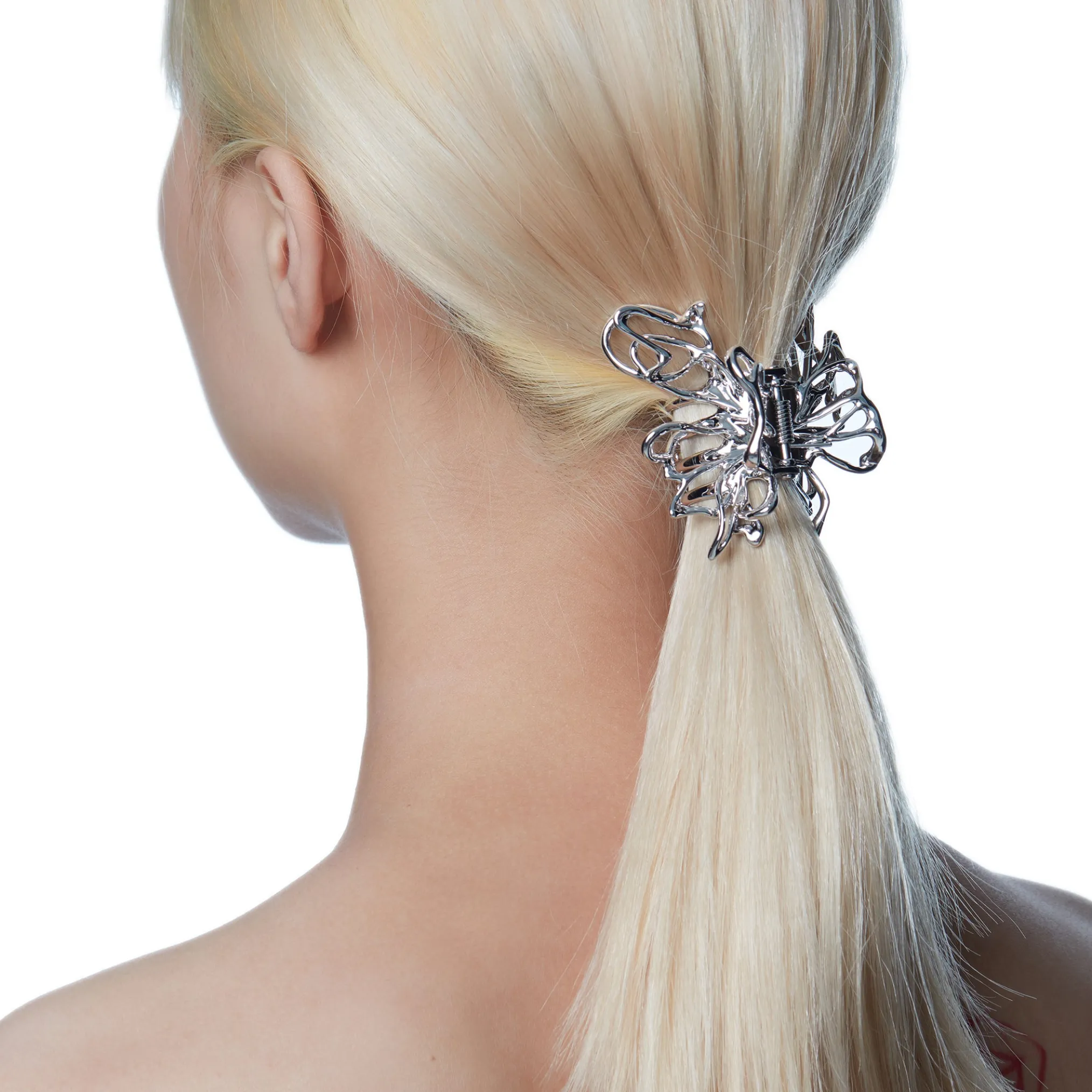 Ripple / Liquefied Metal Butterfly Hair Claw Clip