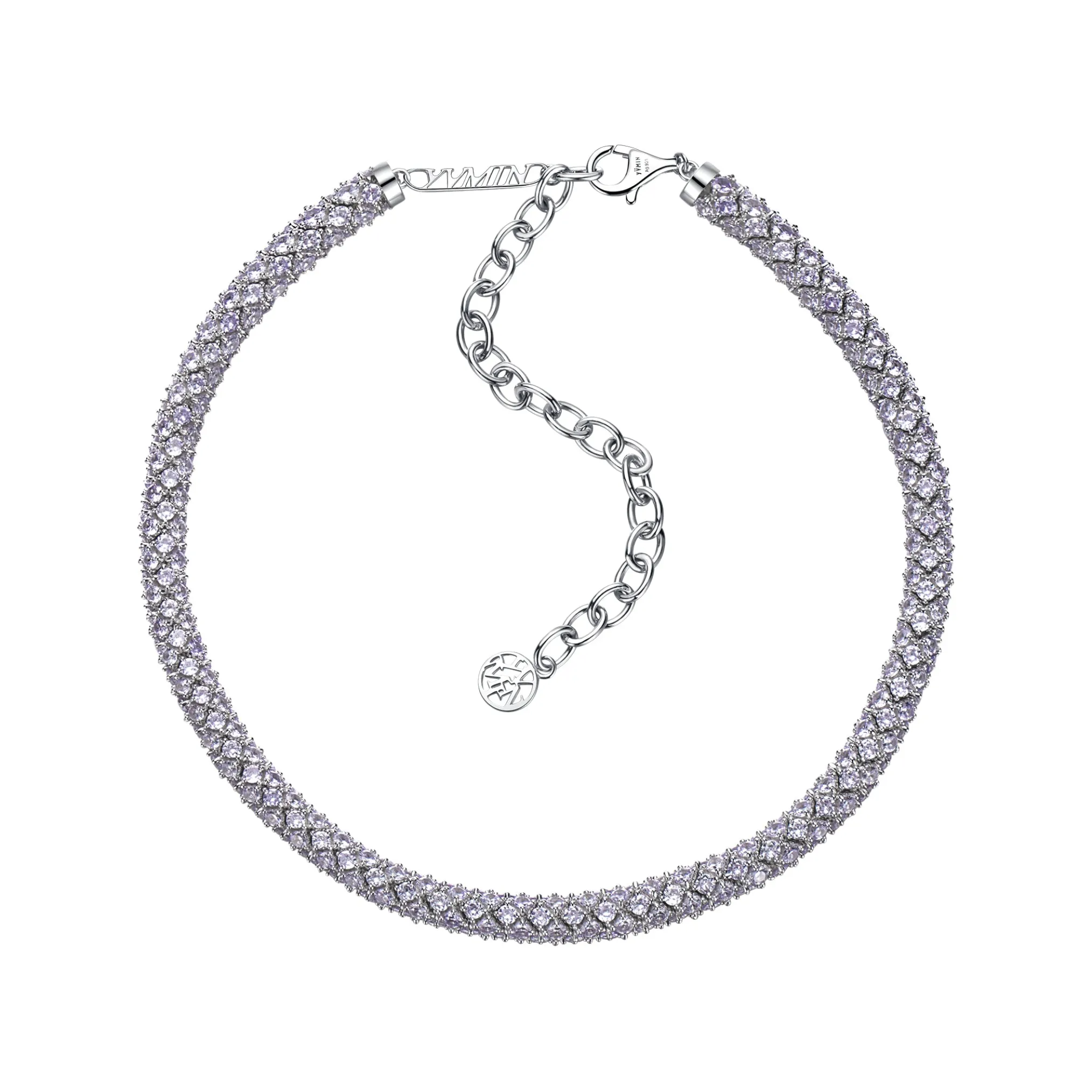 Ripple / Pave Gem Snake Bone Necklace