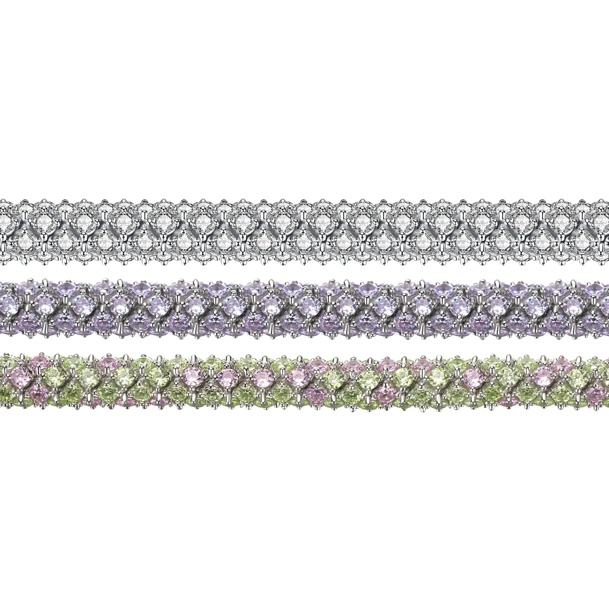 Ripple / Pave Gem Snake Bone Necklace