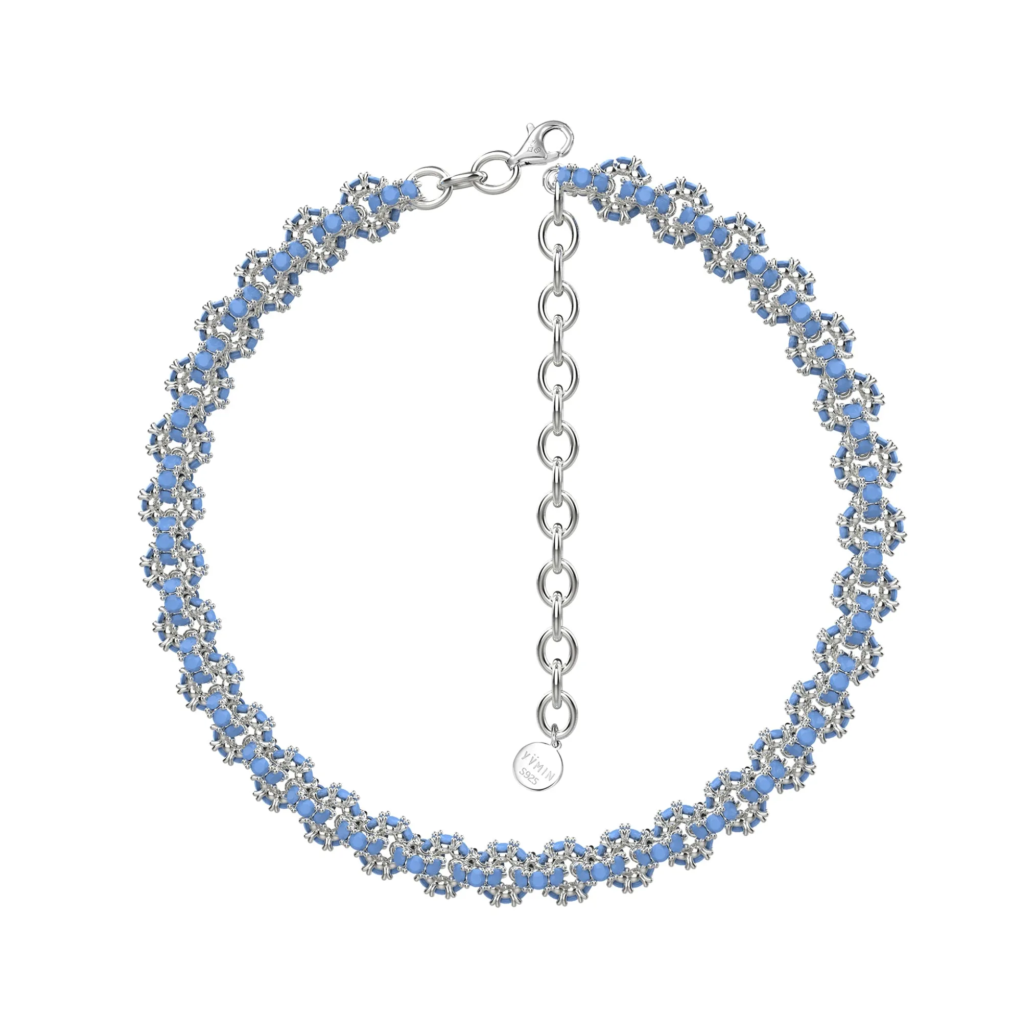 Ripple / Pave gemstone necklace