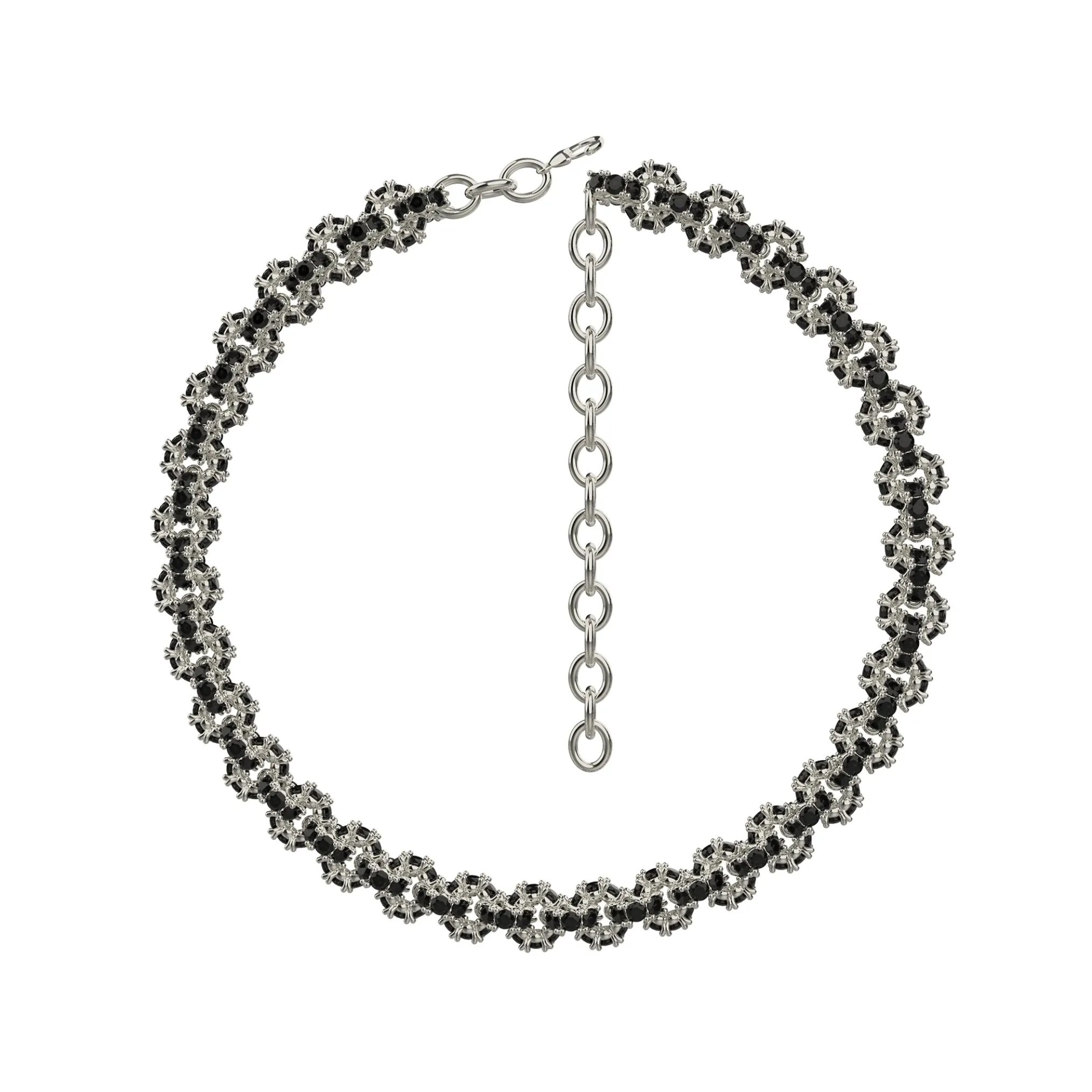 Ripple / Pave gemstone necklace