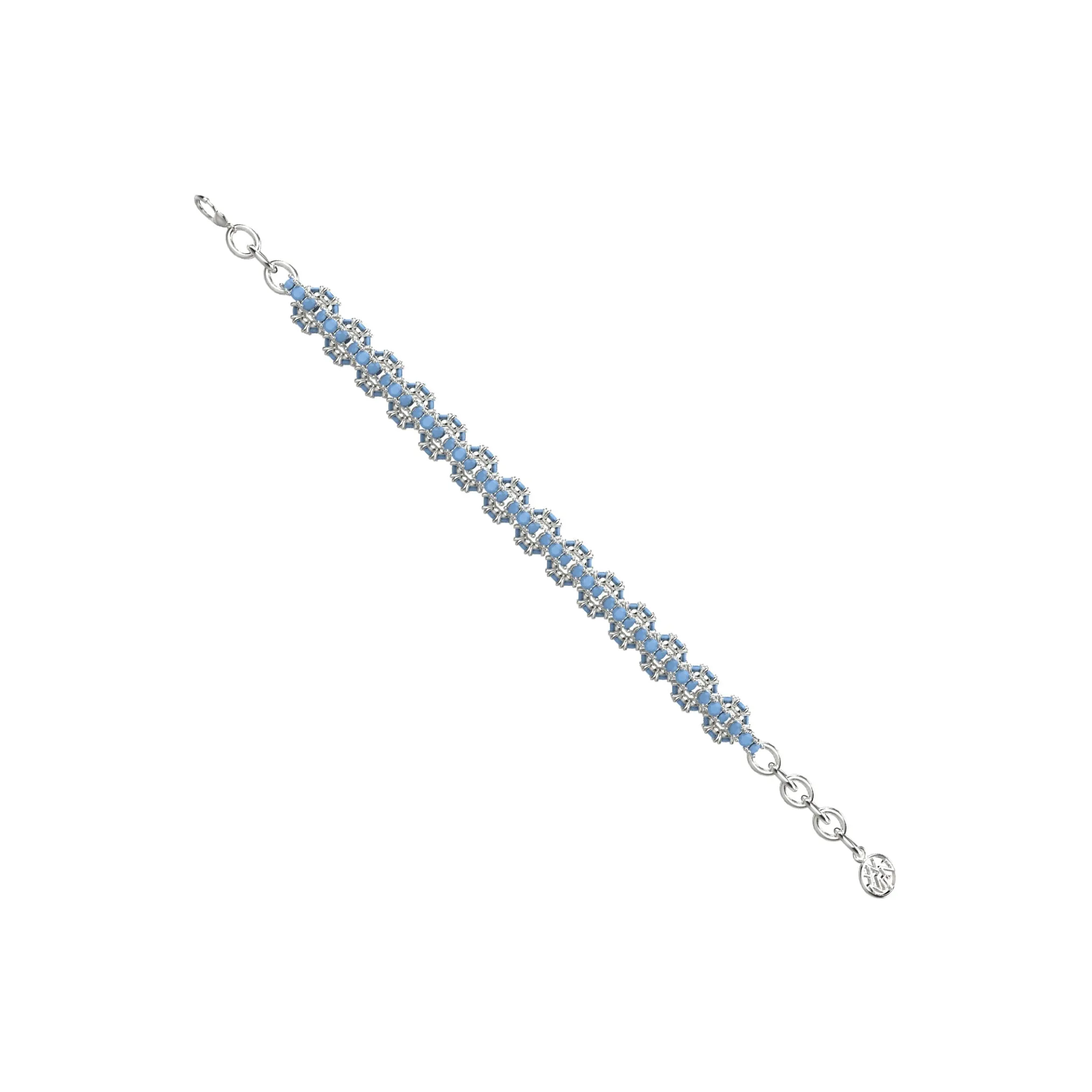 Ripple / Pave gemstone bracelet