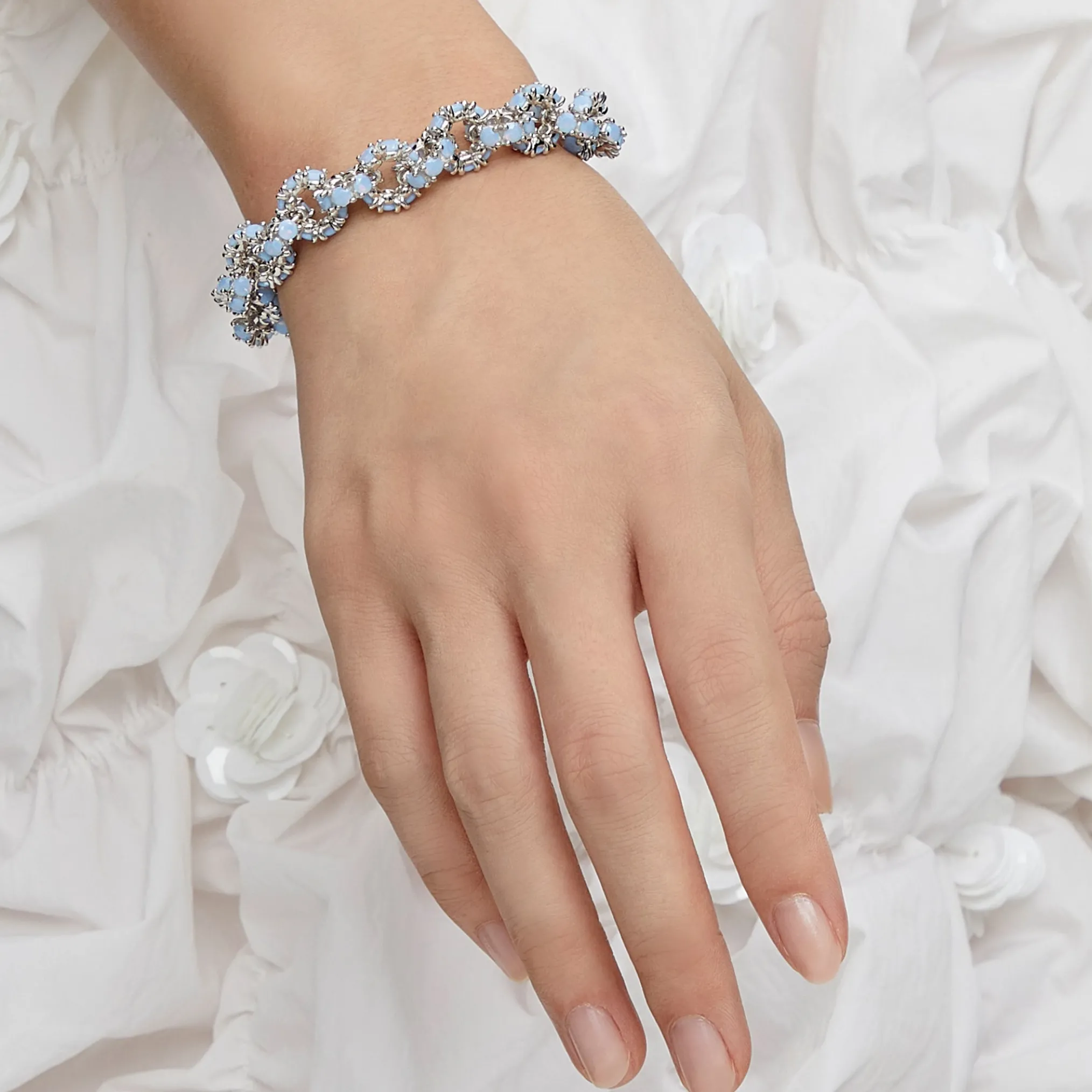 Ripple / Pave gemstone bracelet