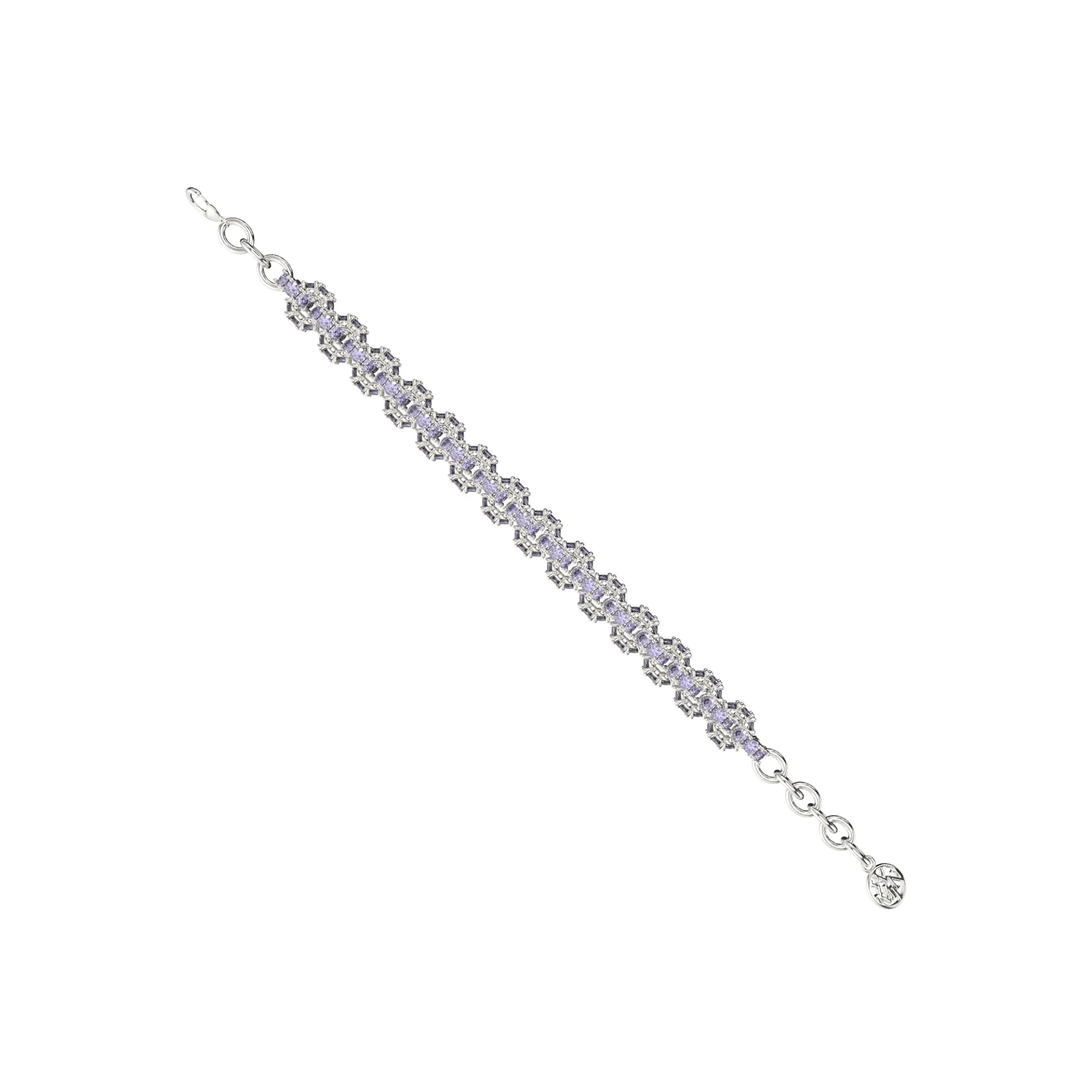 Ripple / Pave gemstone bracelet