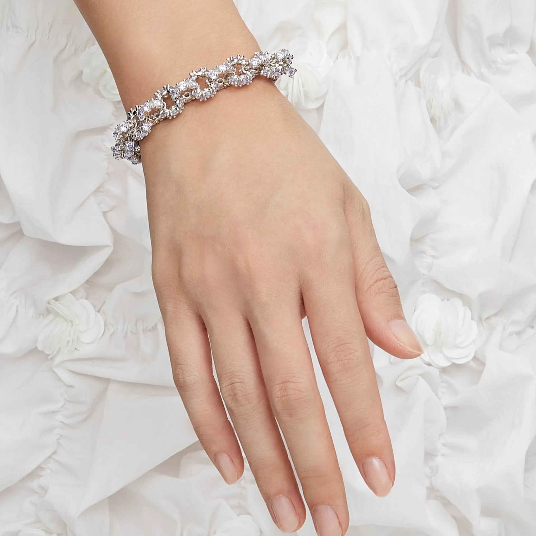 Ripple / Pave gemstone bracelet