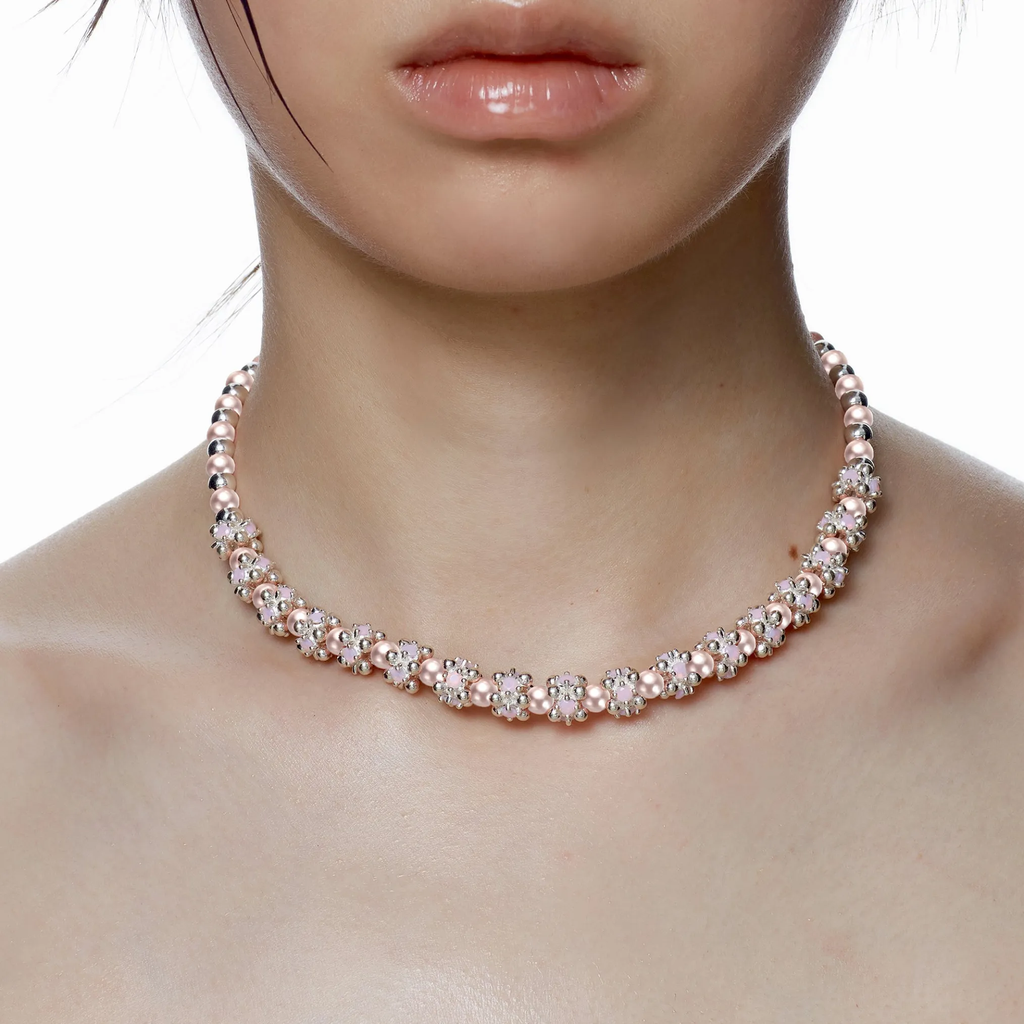 Ripple / Pearl Gemstone Necklace