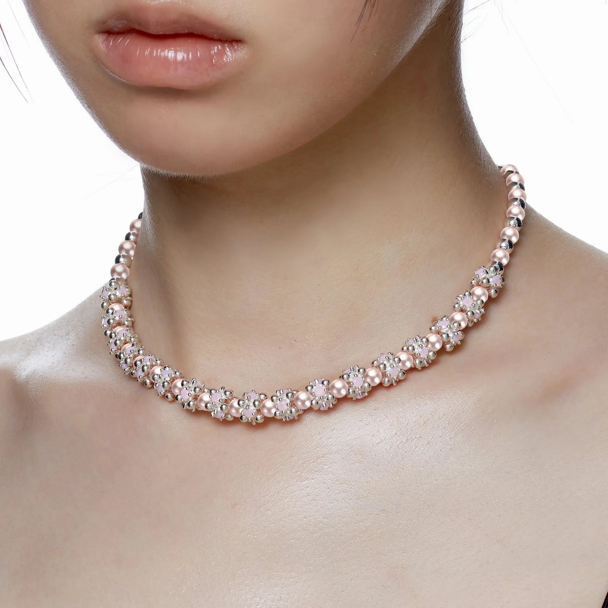 Ripple / Pearl Gemstone Necklace