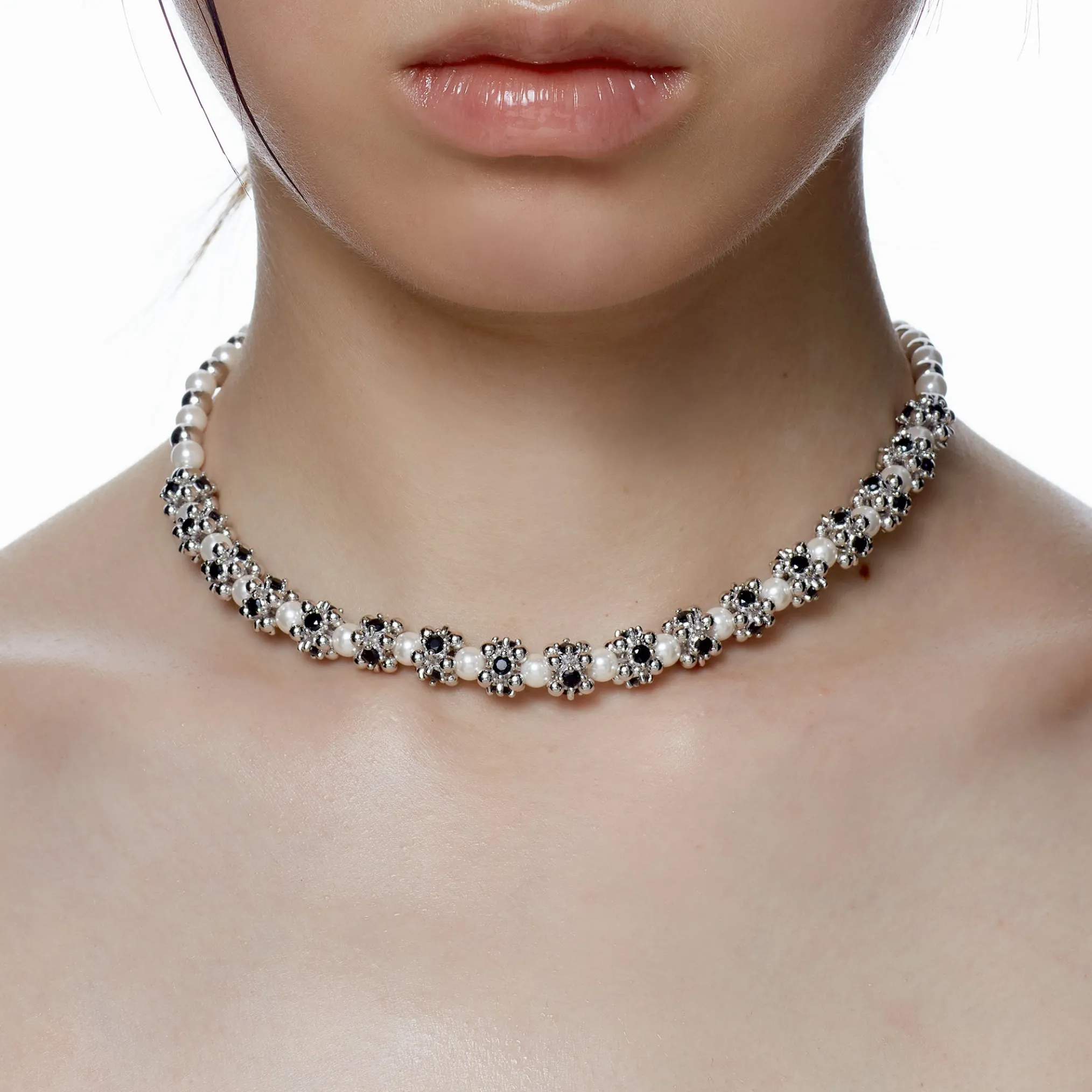 Ripple / Pearl Gemstone Necklace