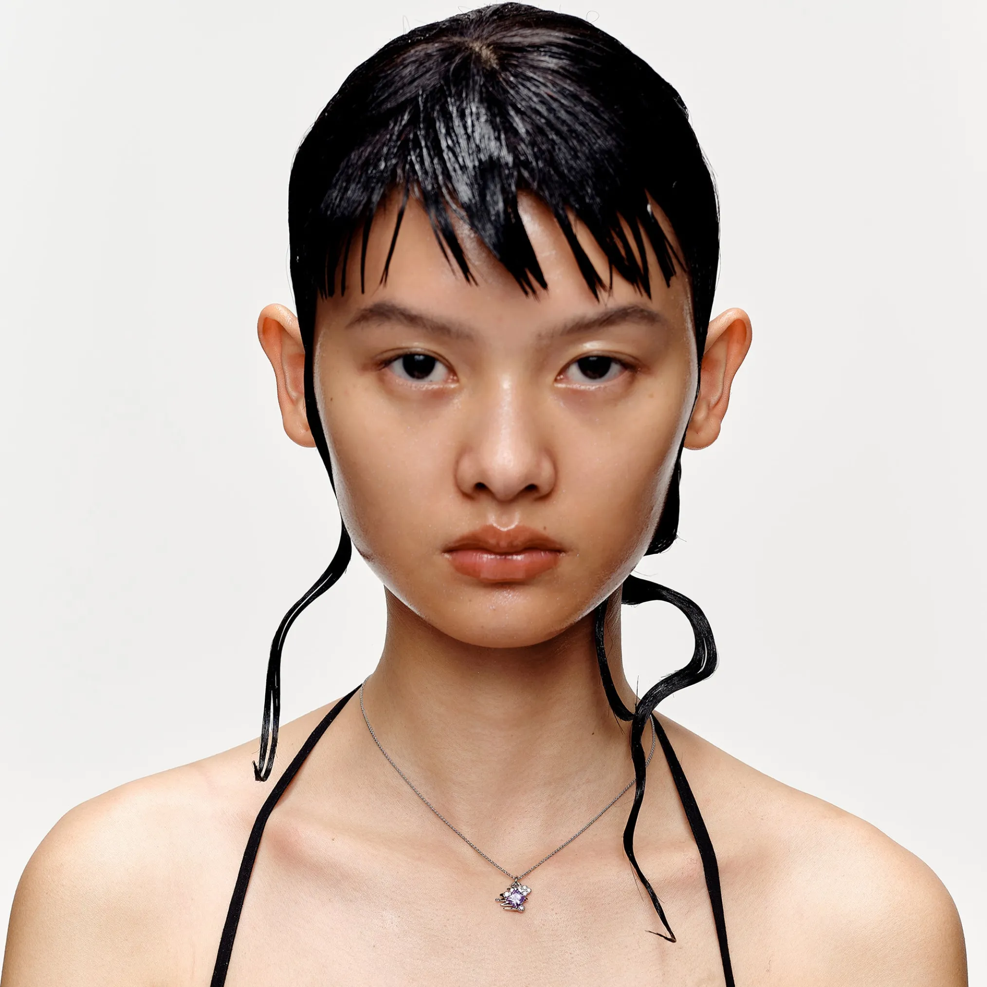 Ripple / Rhombic zircon Necklace