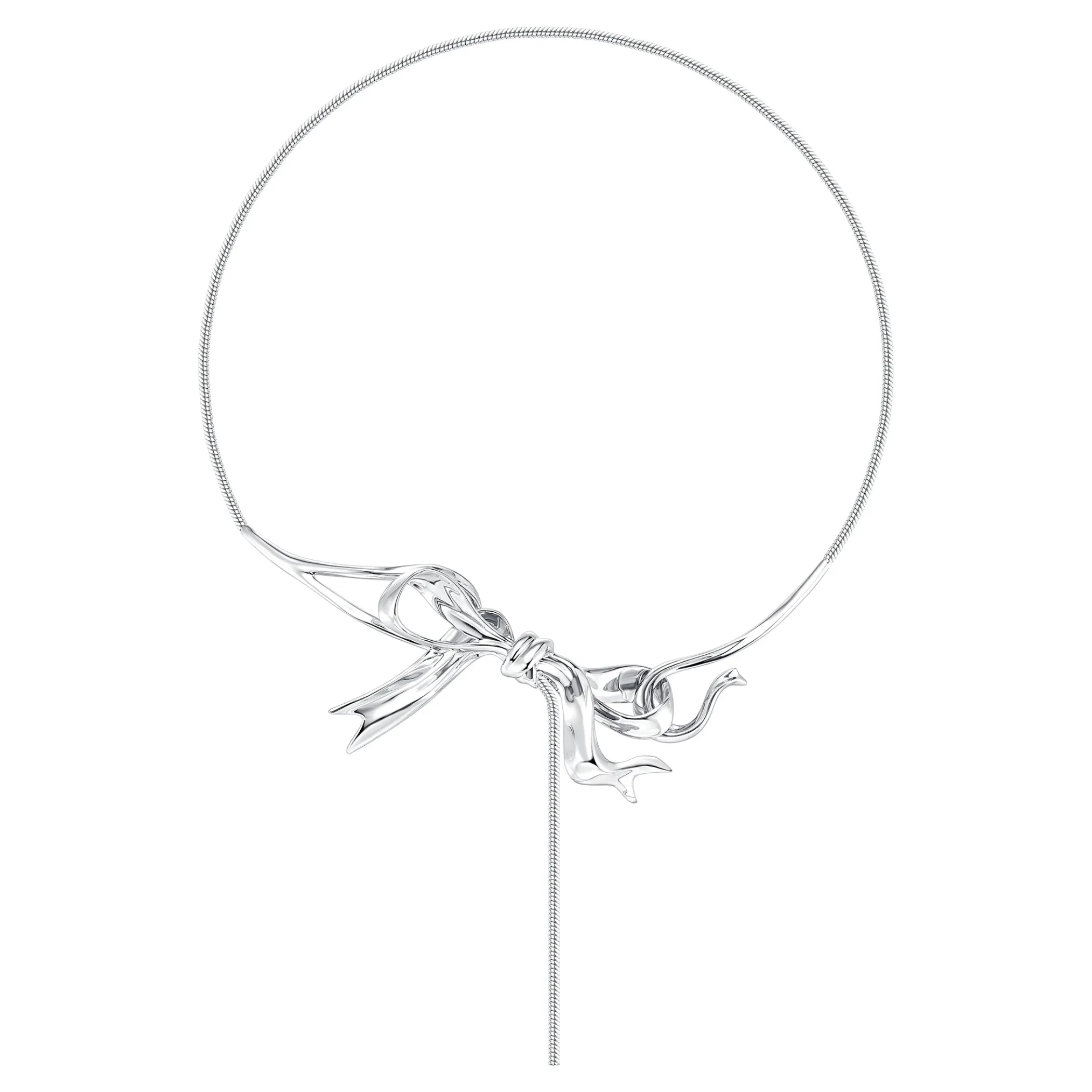 Ripple / Ribbon Bowknot Necklace