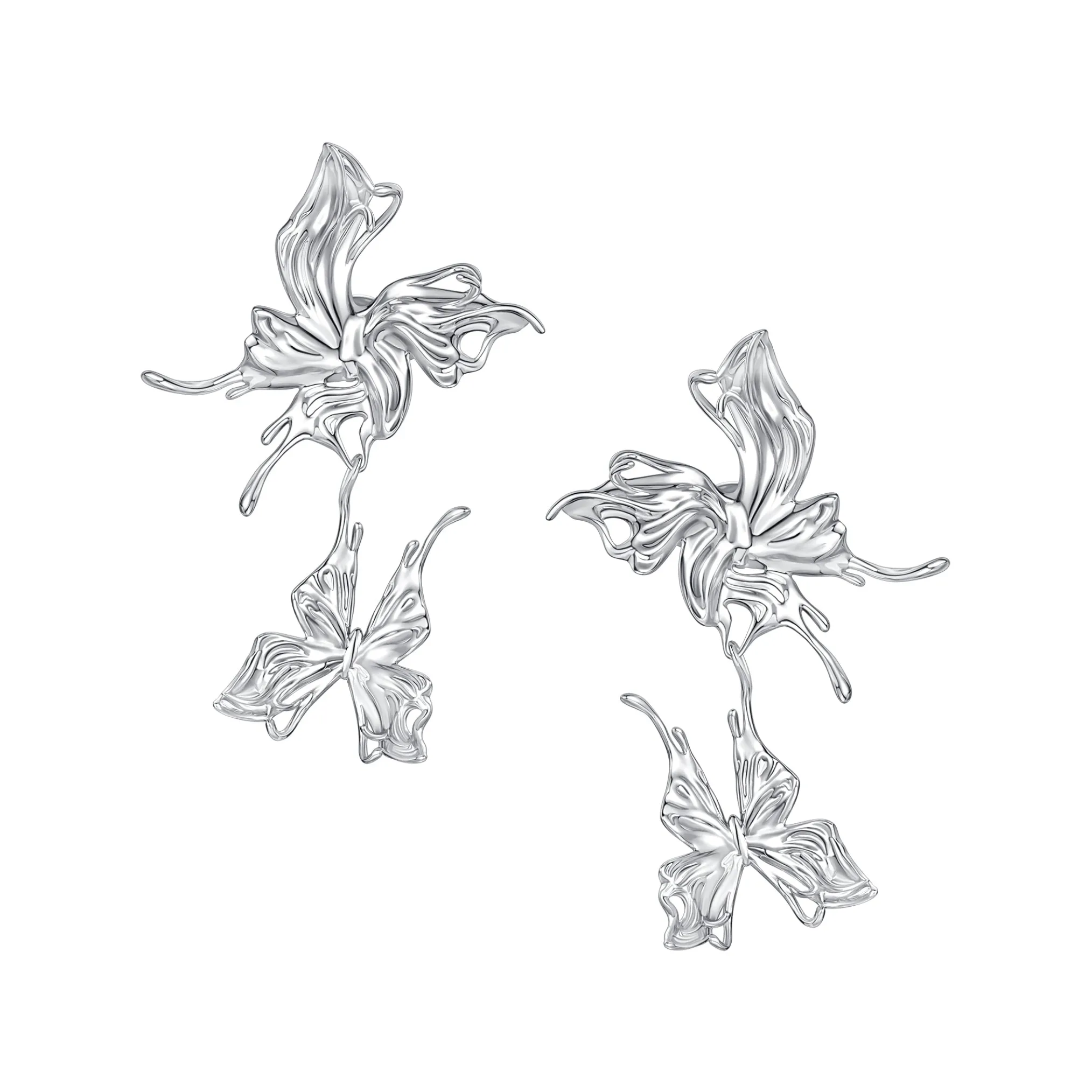Ripple / Shadow Liquefied Butterfly Earring