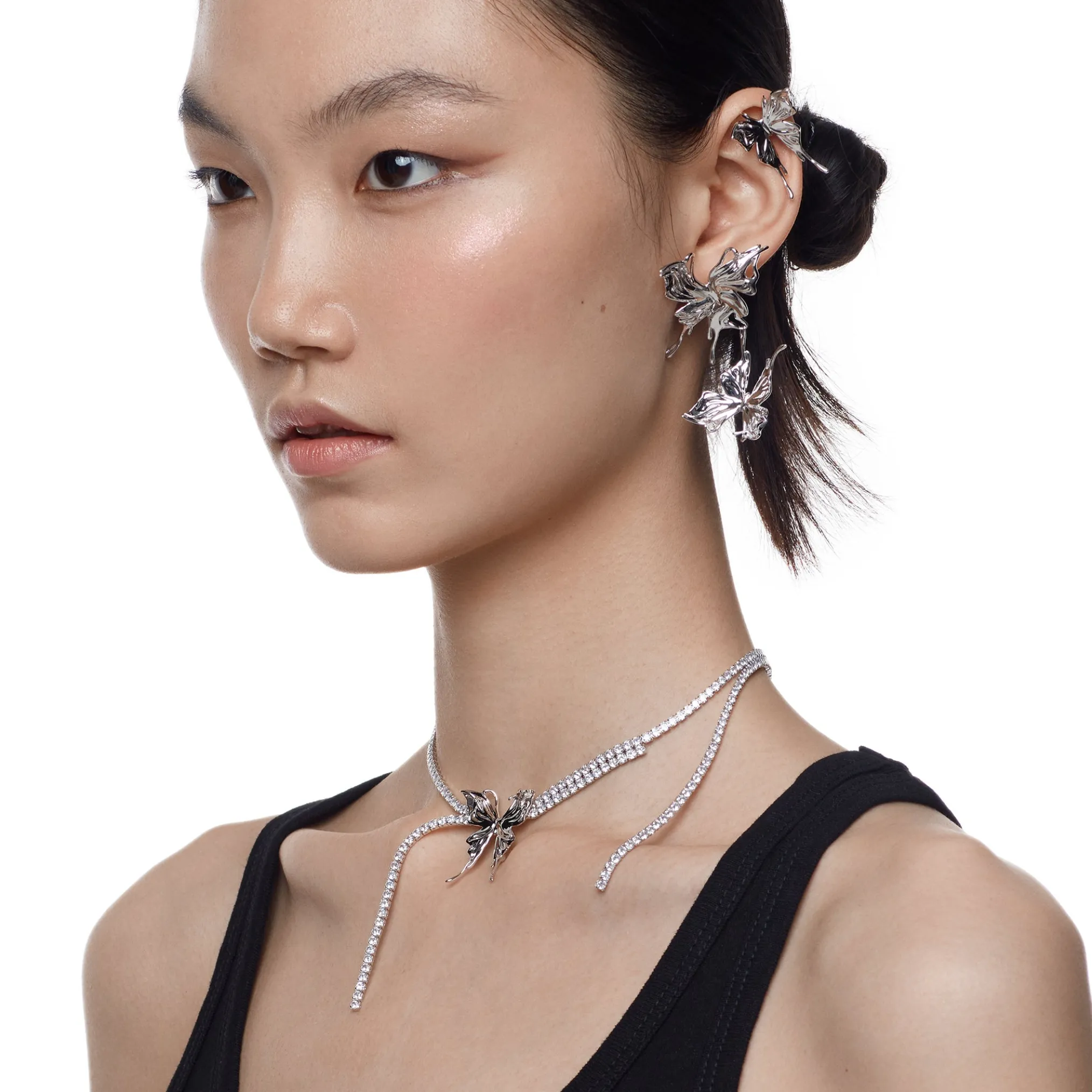 Ripple / Shadow Liquefied Butterfly Earring