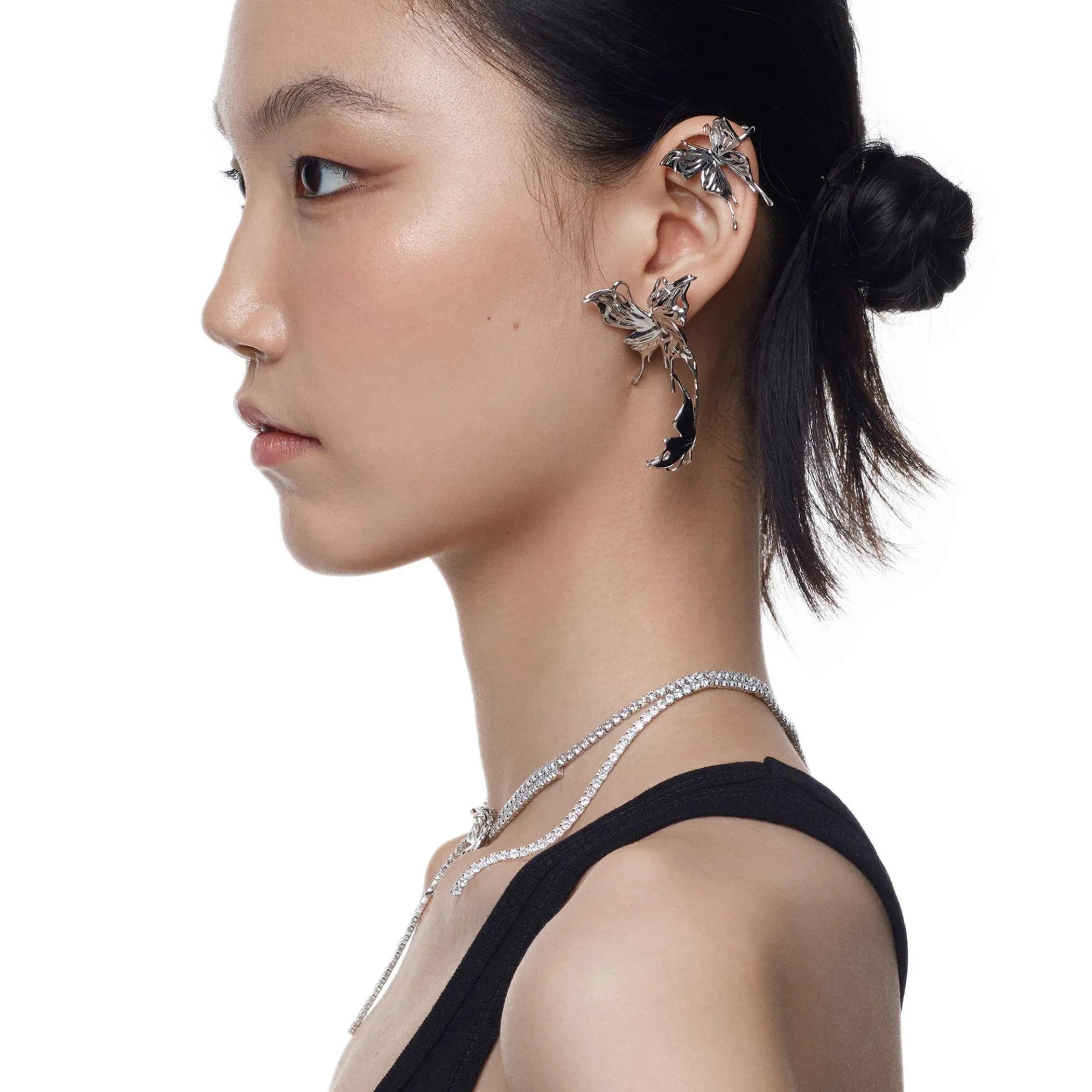 Ripple / Shadow Liquefied Butterfly Earring