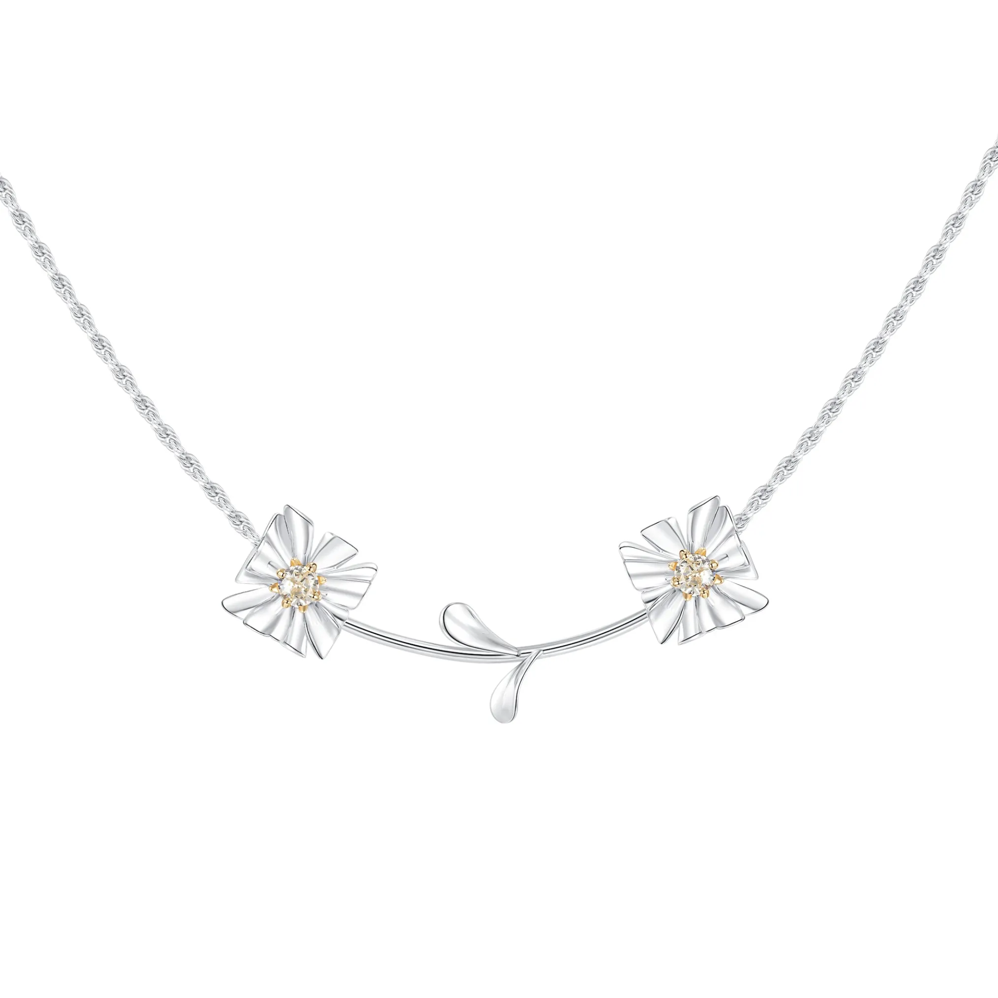 Ripple / Square Flower Branch Pendant Chocker