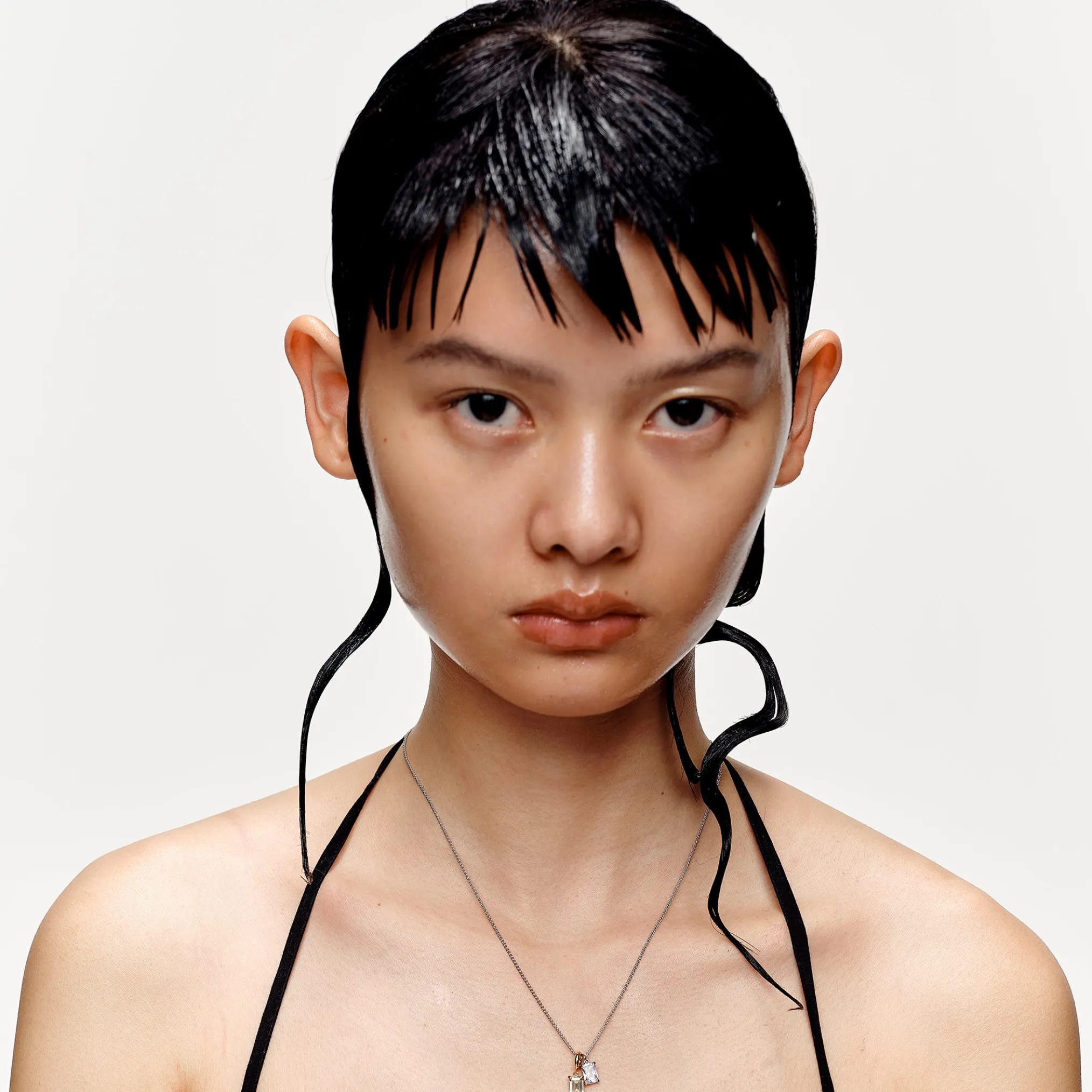 Ripple / Twain square zircons Necklace (small)