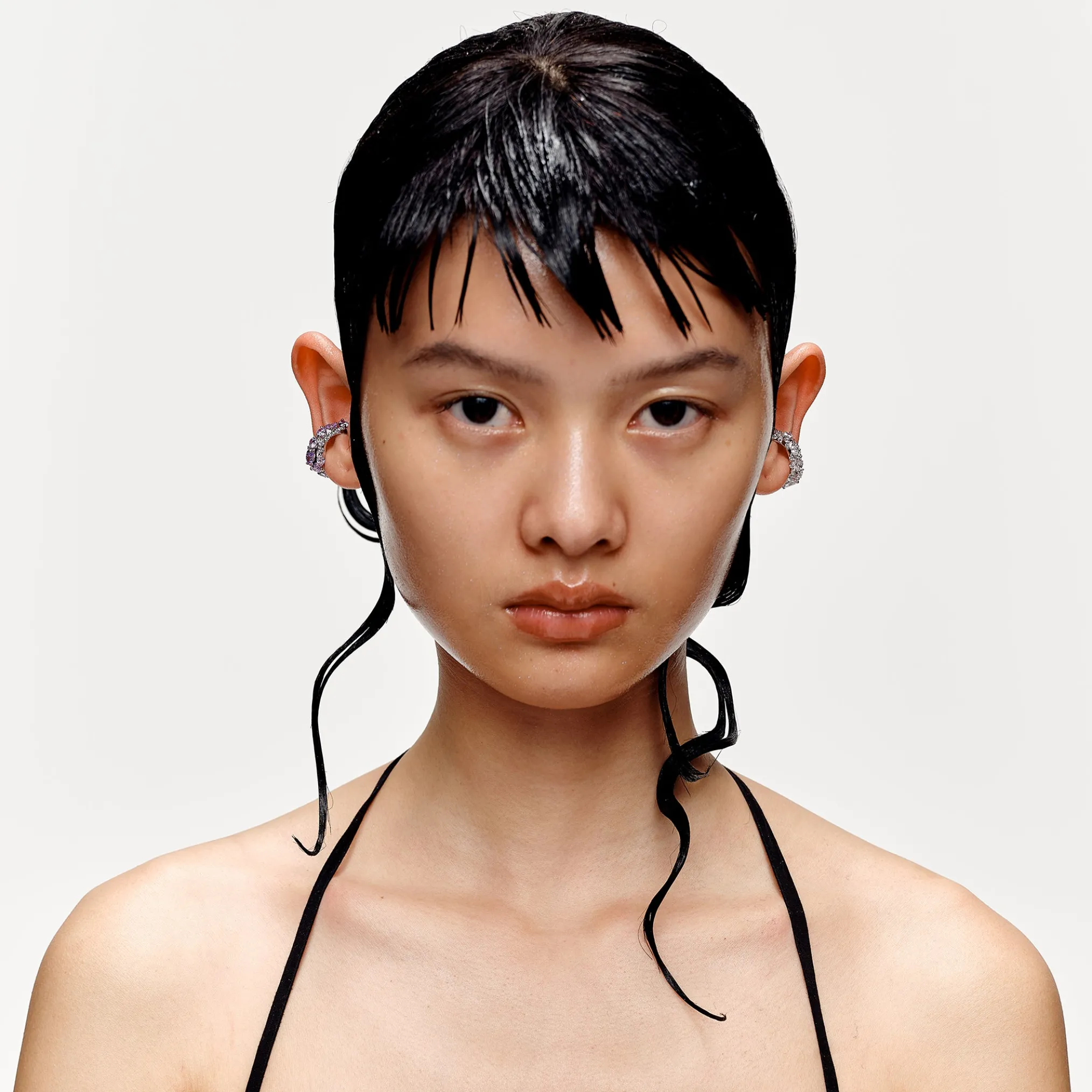 Ripple / Zircon pave Ear Hook