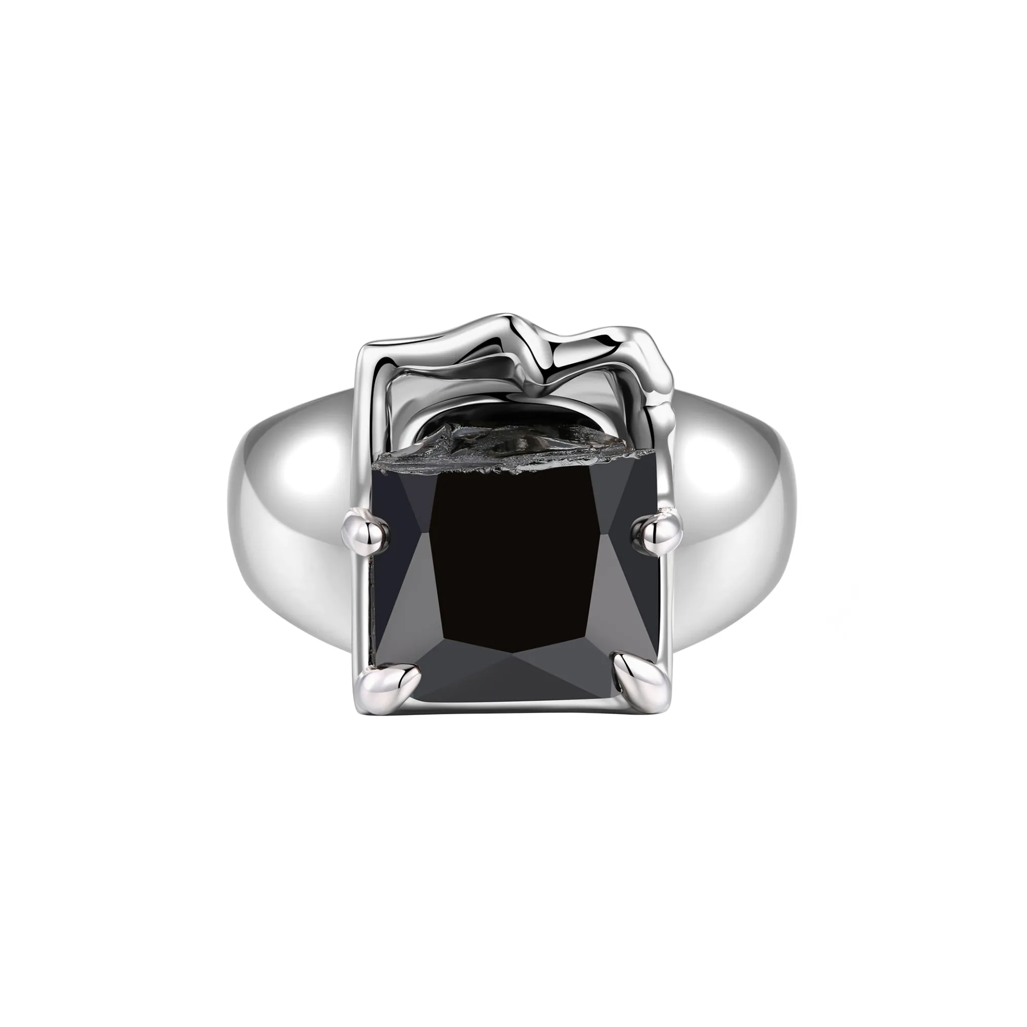 Ripple/Broken square zircon ring