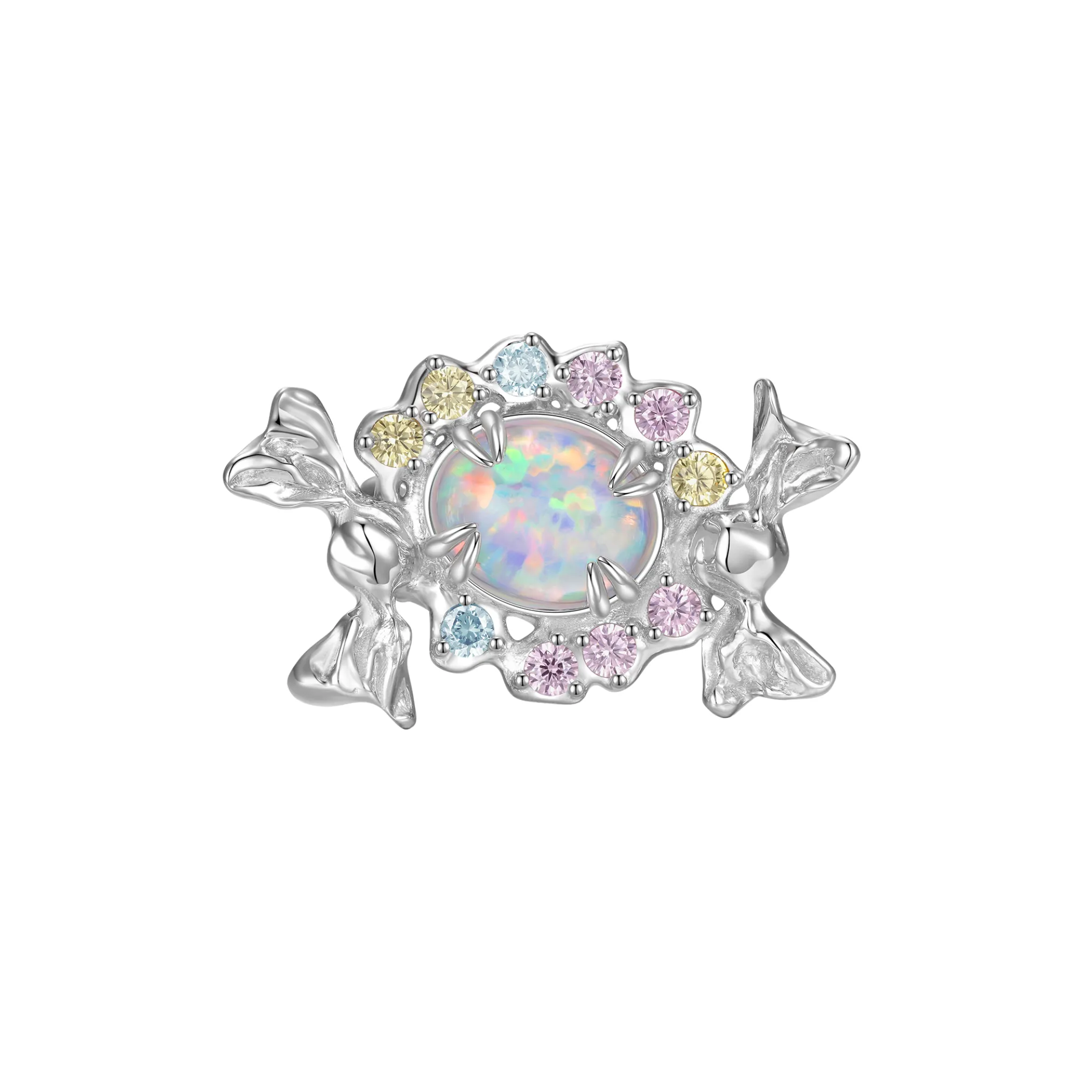 Tasty / Candy Opal Floral Hoop Ring