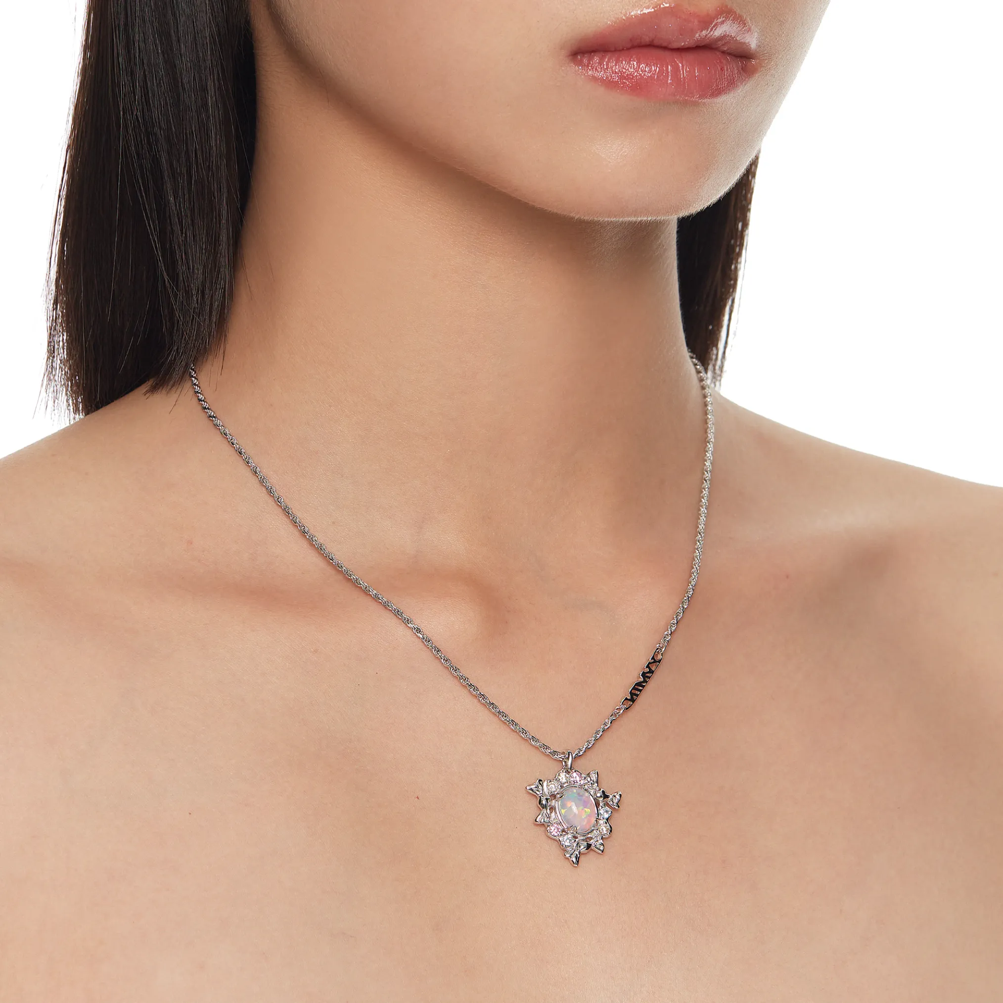 Tasty / Candy Opal Floral Hoop Necklace